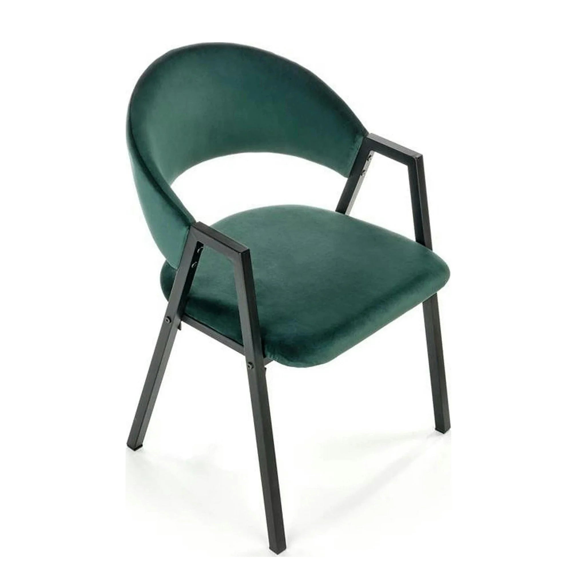 Scaun K473, stofa catifelata verde inchis, 54x58x82 cm