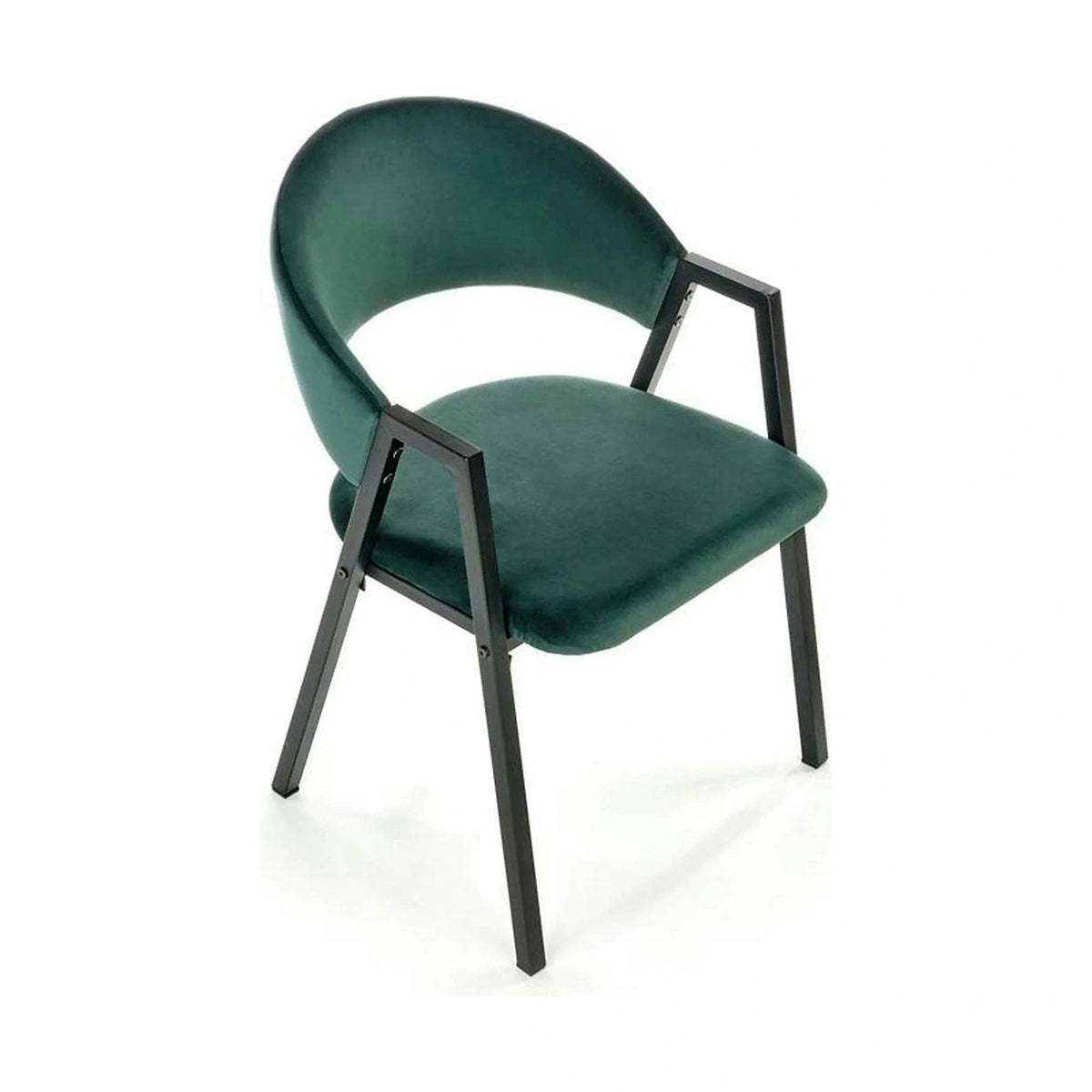 Scaun K473, stofa catifelata verde inchis, 54x58x82 cm