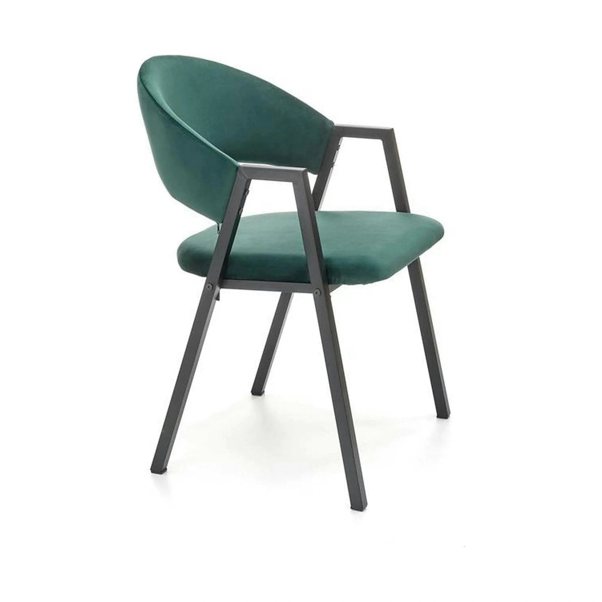 Scaun K473, stofa catifelata verde inchis, 54x58x82 cm