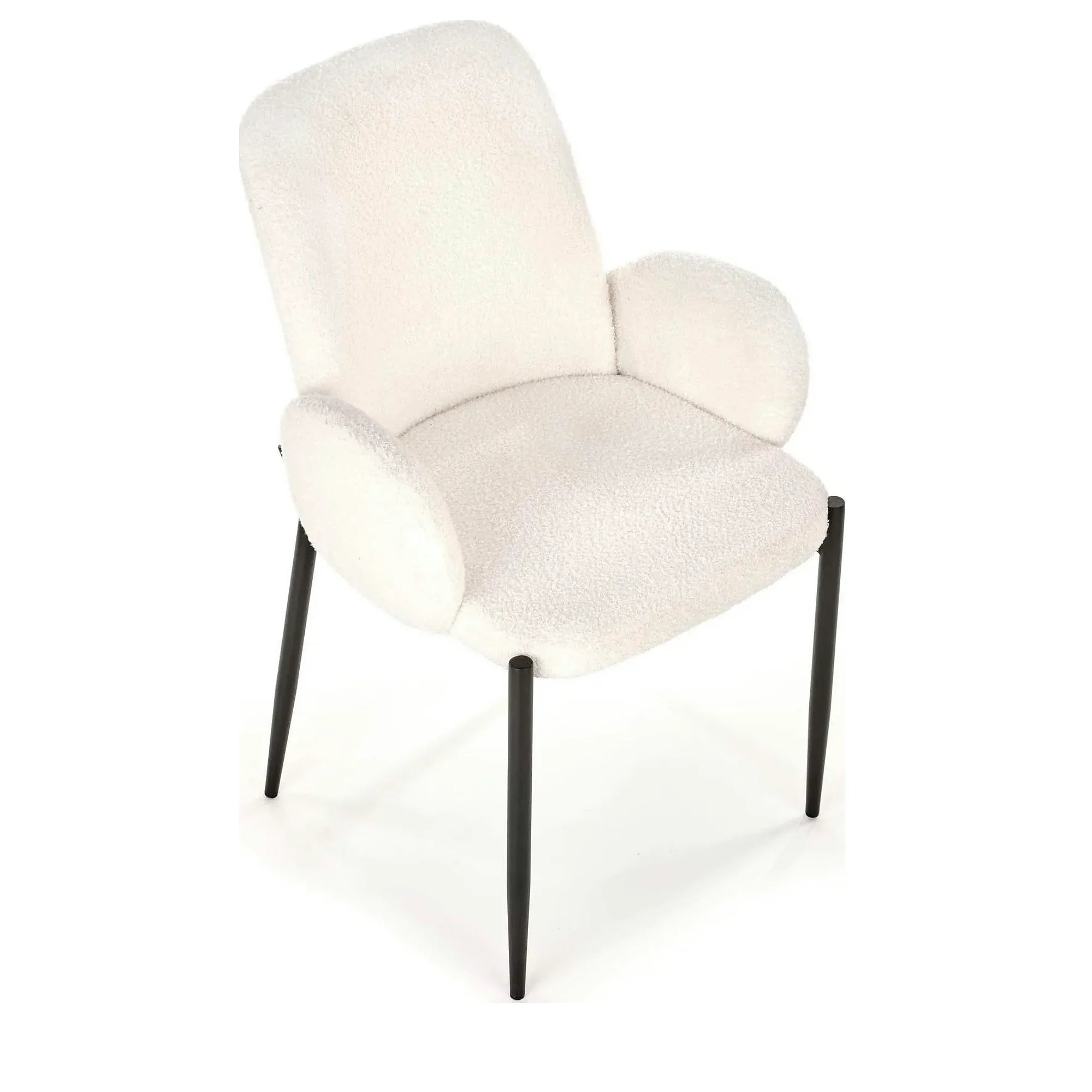 Scaun K477, crem/negru, stofa/metal, 58x58x89 cm