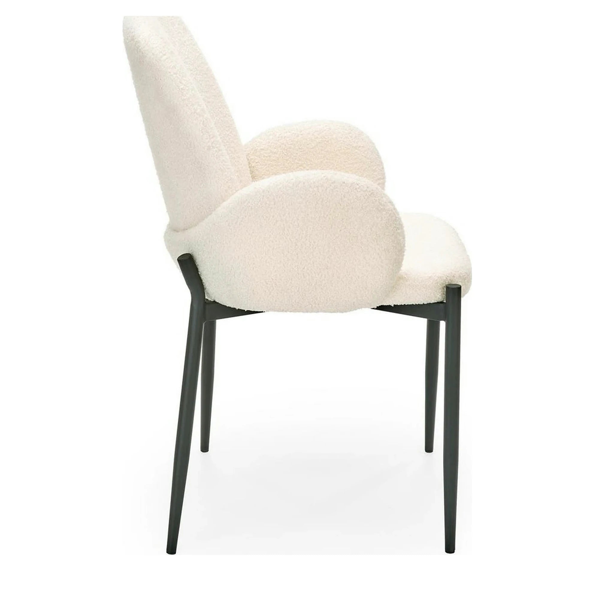Scaun K477, crem/negru, stofa/metal, 58x58x89 cm