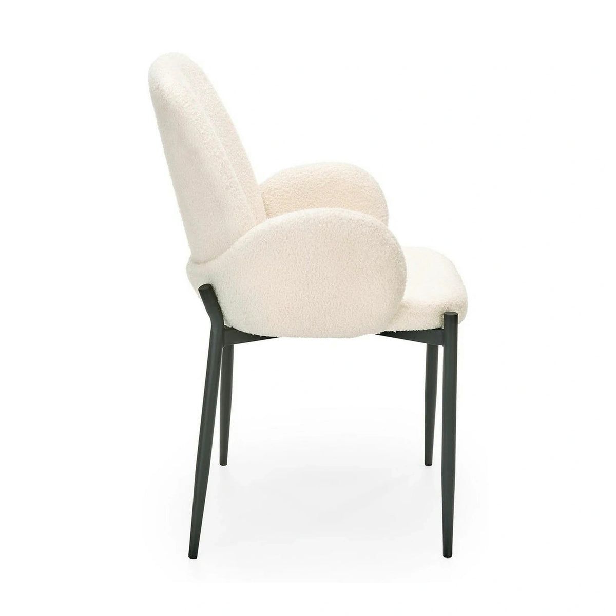Scaun K477, crem/negru, stofa/metal, 58x58x89 cm