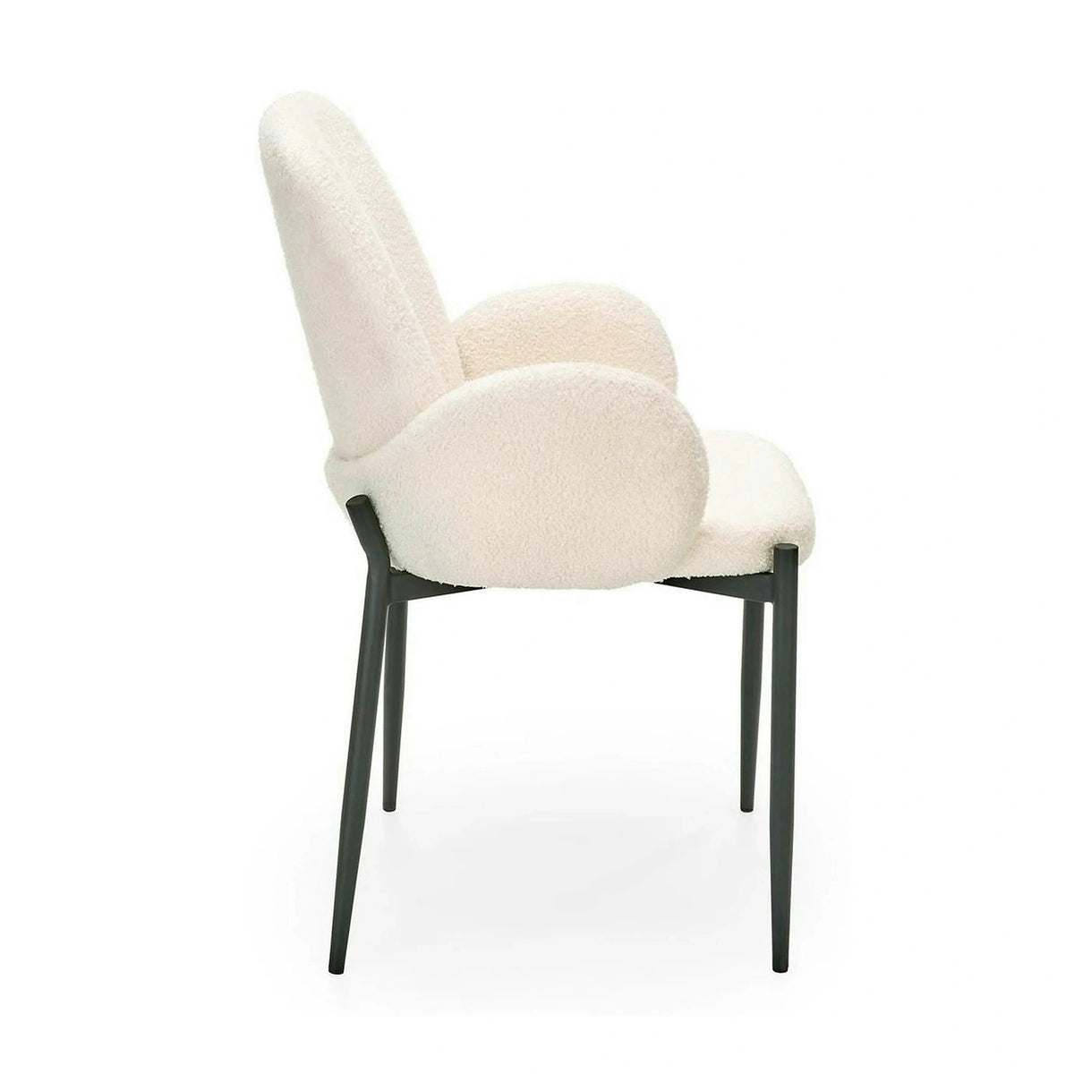 Scaun K477, crem/negru, stofa/metal, 58x58x89 cm