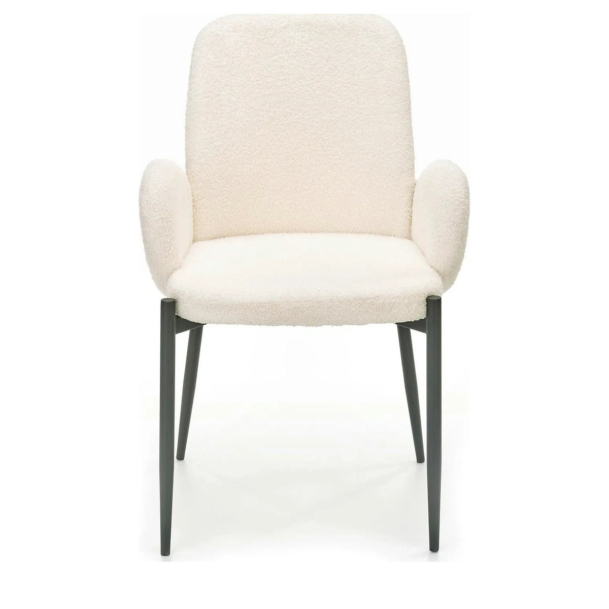 Scaun K477, crem/negru, stofa/metal, 58x58x89 cm
