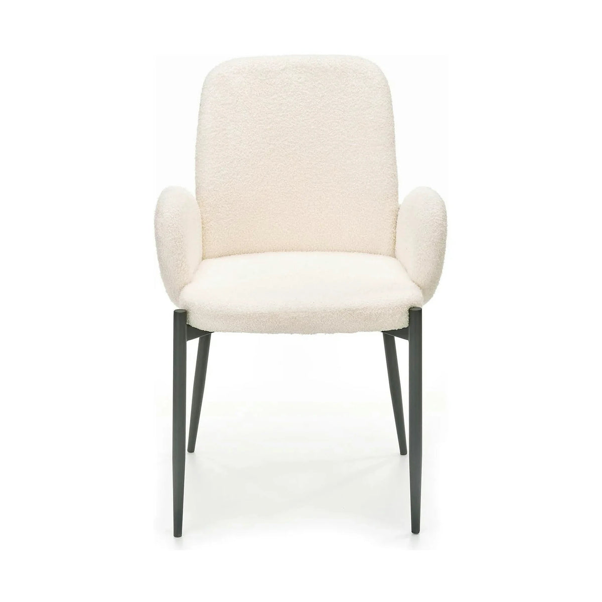 Scaun K477, crem/negru, stofa/metal, 58x58x89 cm