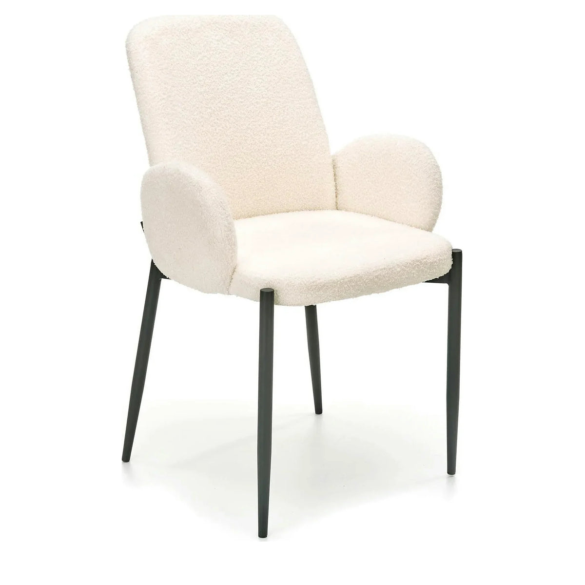 Scaun K477, crem/negru, stofa/metal, 58x58x89 cm