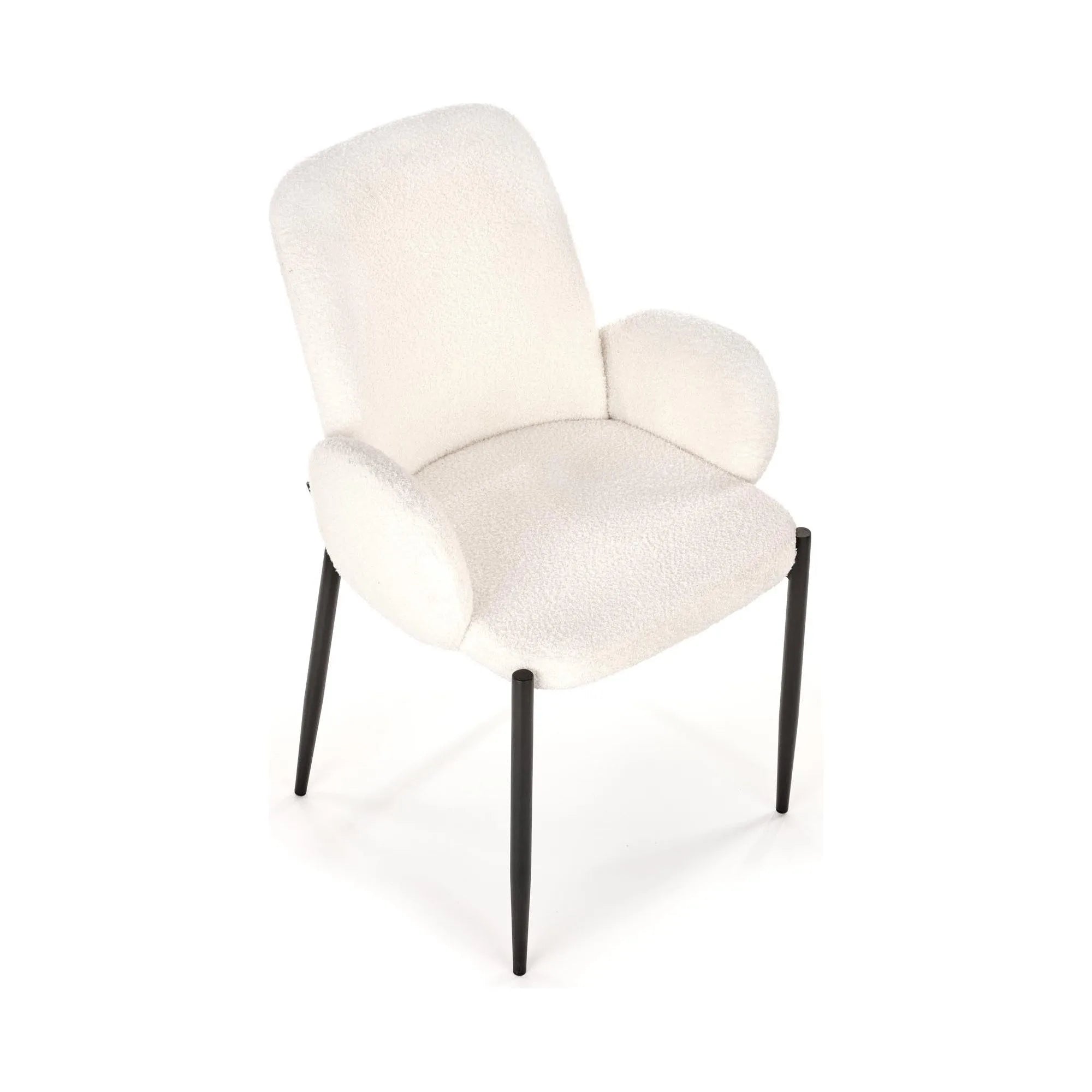 Scaun K477, crem/negru, stofa/metal, 58x58x89 cm