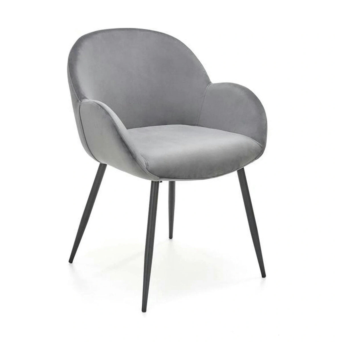 Scaun K480, gri/negru, stofa catifelata/metal, 59x59x79 cm