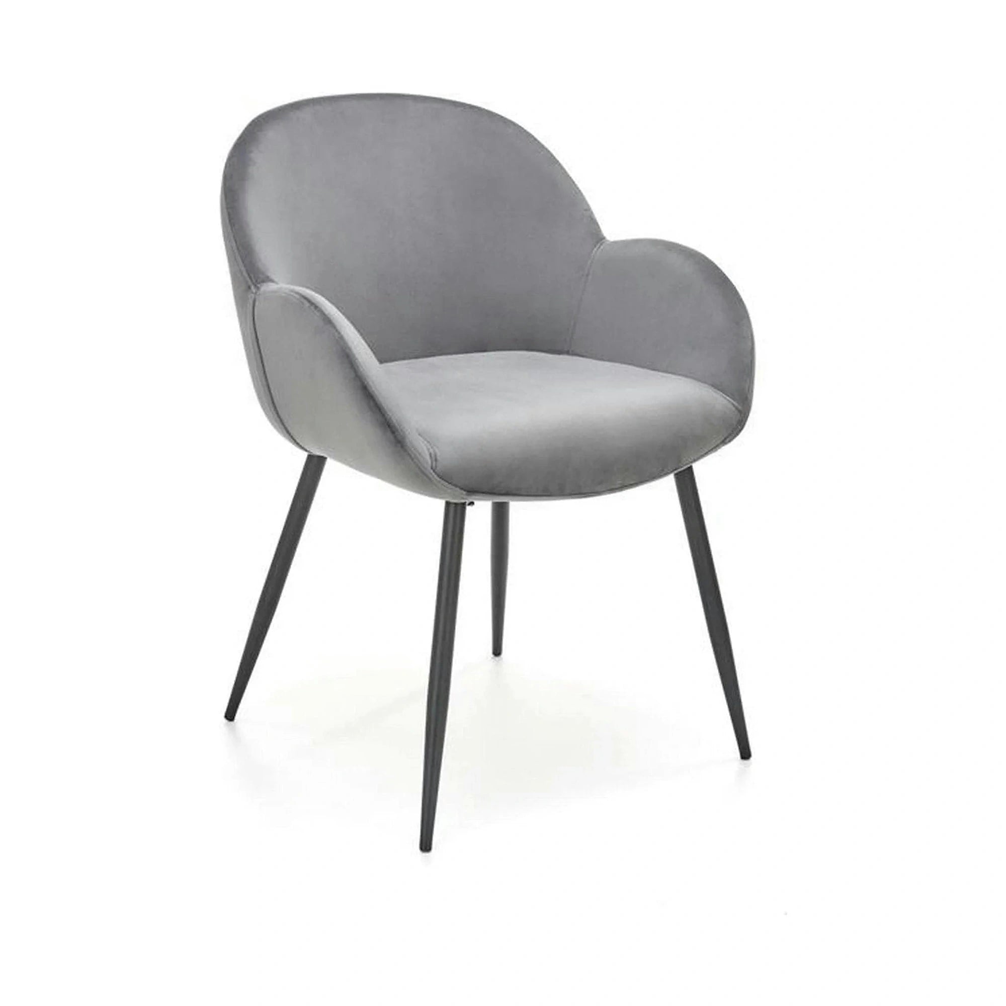 Scaun K480, gri/negru, stofa catifelata/metal, 59x59x79 cm