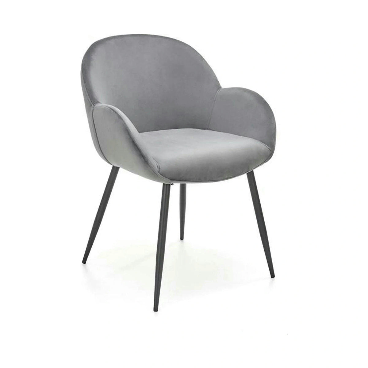 Scaun K480, gri/negru, stofa catifelata/metal, 59x59x79 cm