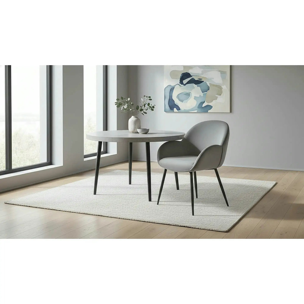 Scaun K480, gri/negru, stofa catifelata/metal, 59x59x79 cm