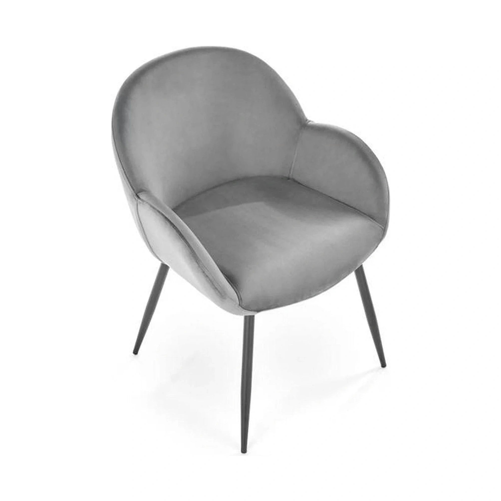 Scaun K480, gri/negru, stofa catifelata/metal, 59x59x79 cm