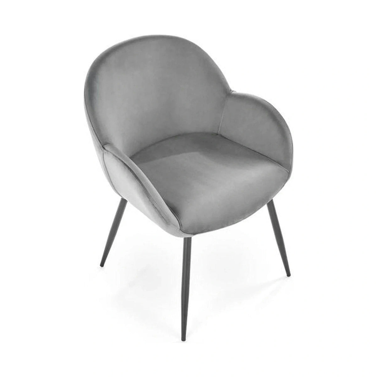 Scaun K480, gri/negru, stofa catifelata/metal, 59x59x79 cm