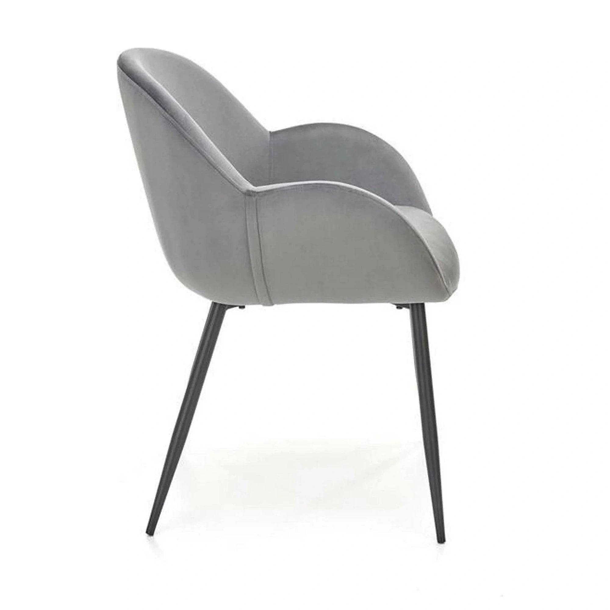 Scaun K480, gri/negru, stofa catifelata/metal, 59x59x79 cm