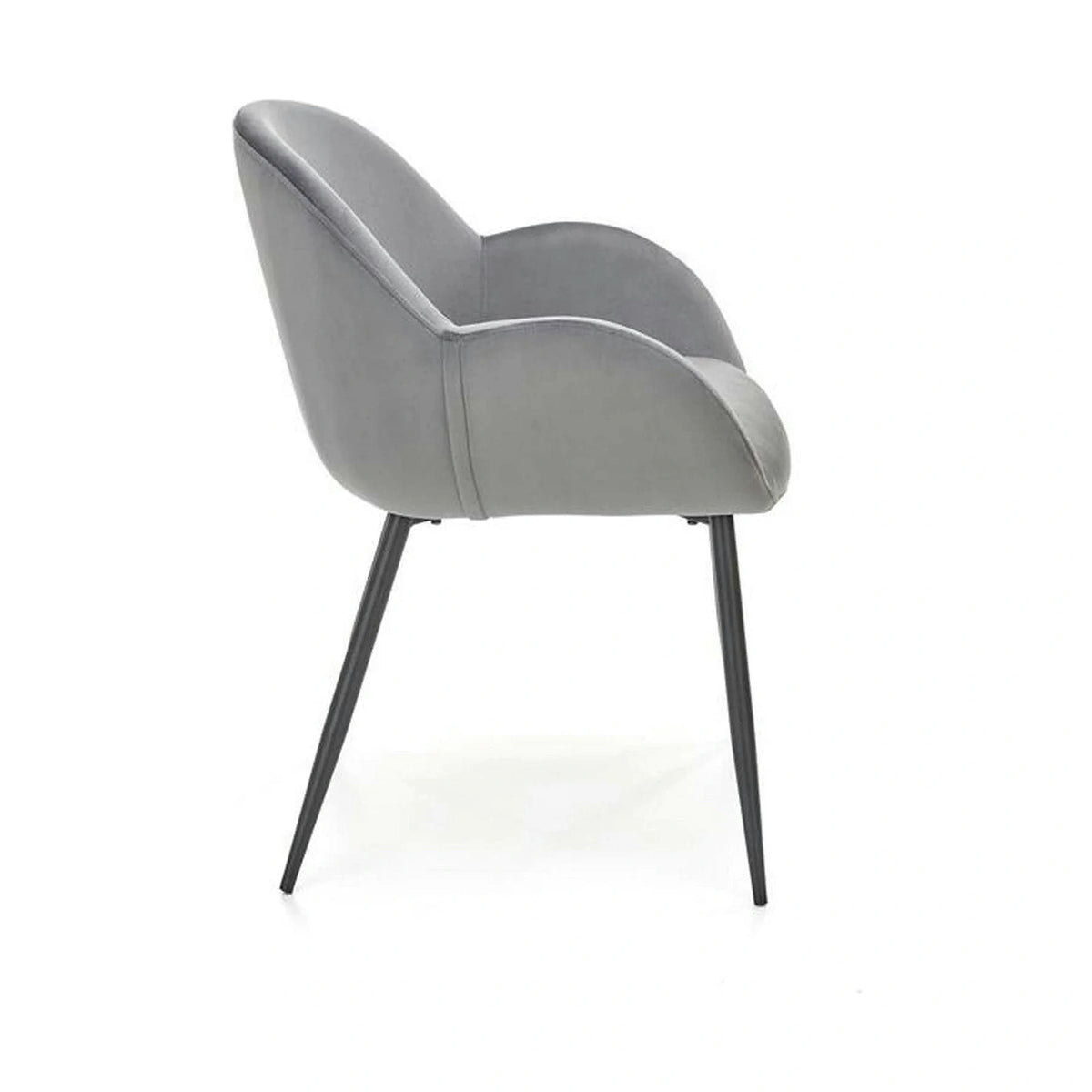 Scaun K480, gri/negru, stofa catifelata/metal, 59x59x79 cm