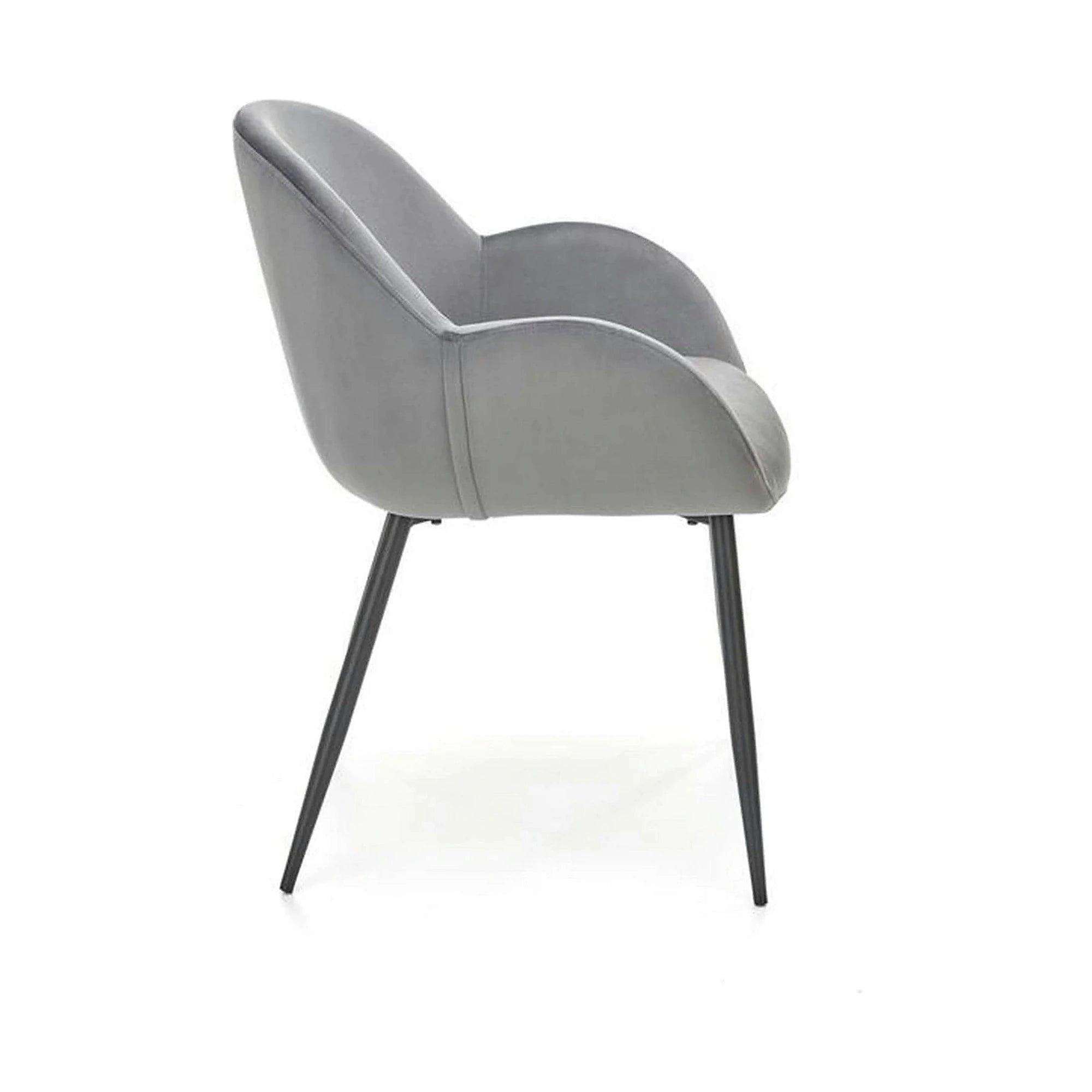 Scaun K480, gri/negru, stofa catifelata/metal, 59x59x79 cm