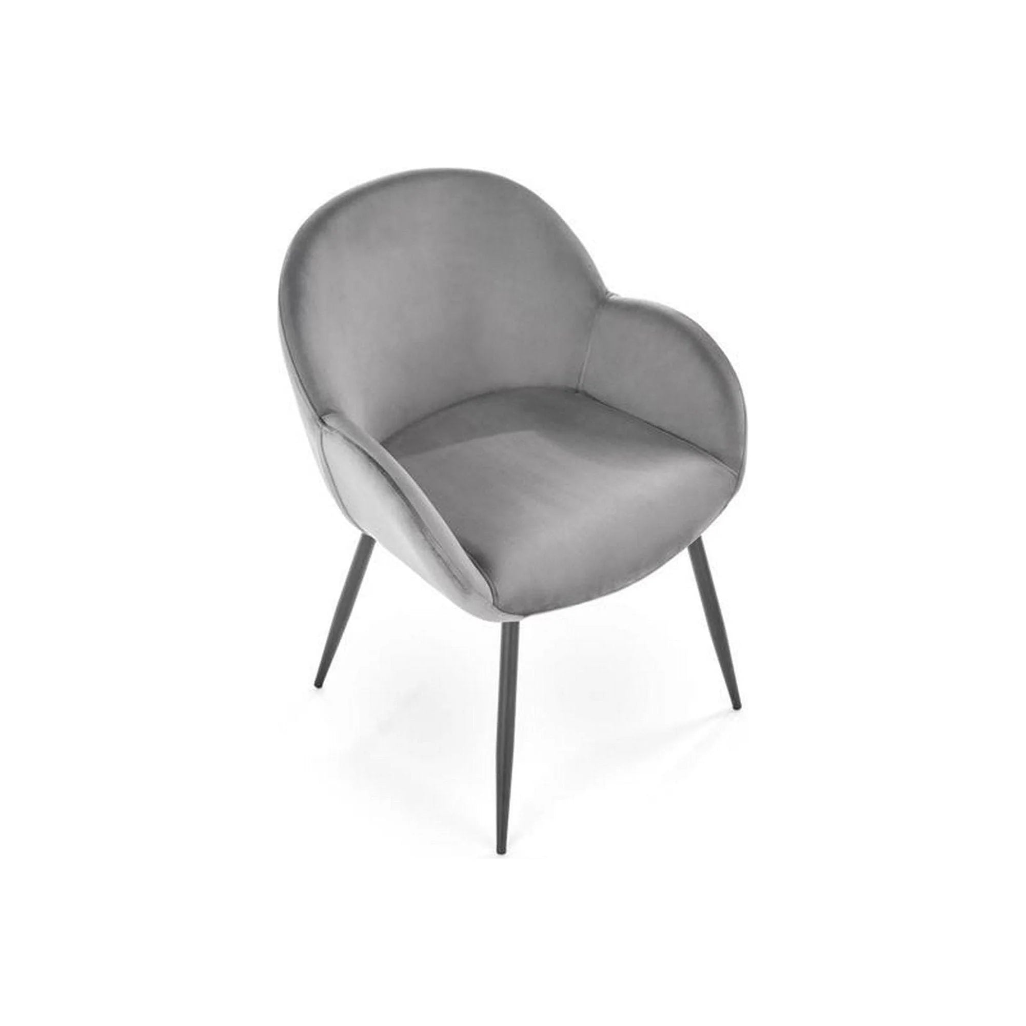 Scaun K480, gri/negru, stofa catifelata/metal, 59x59x79 cm