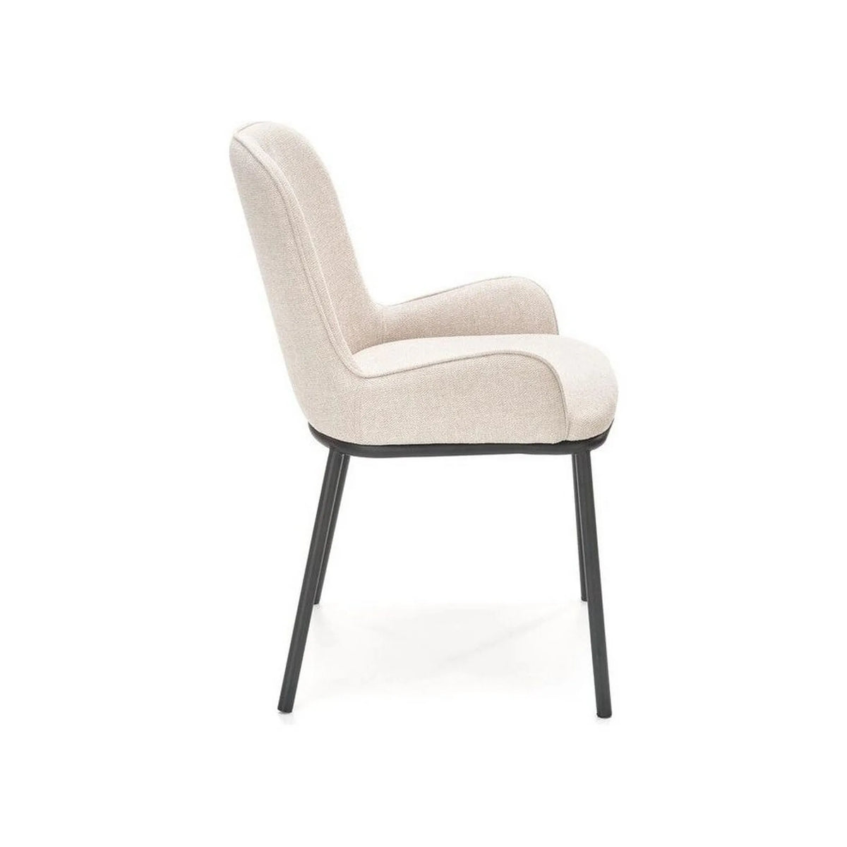 Scaun K481, alb/negru, stofa clasica/metal, 54x60x83 cm