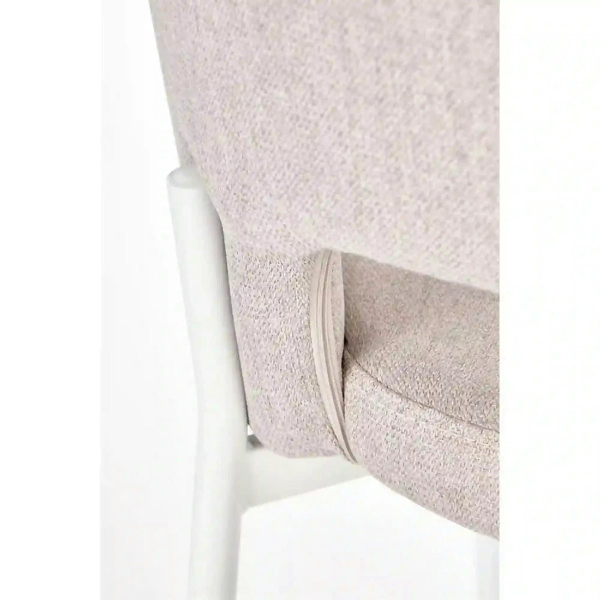 Scaun K486, bej/alb, stofa clasica/metal, 51x57x77 cm