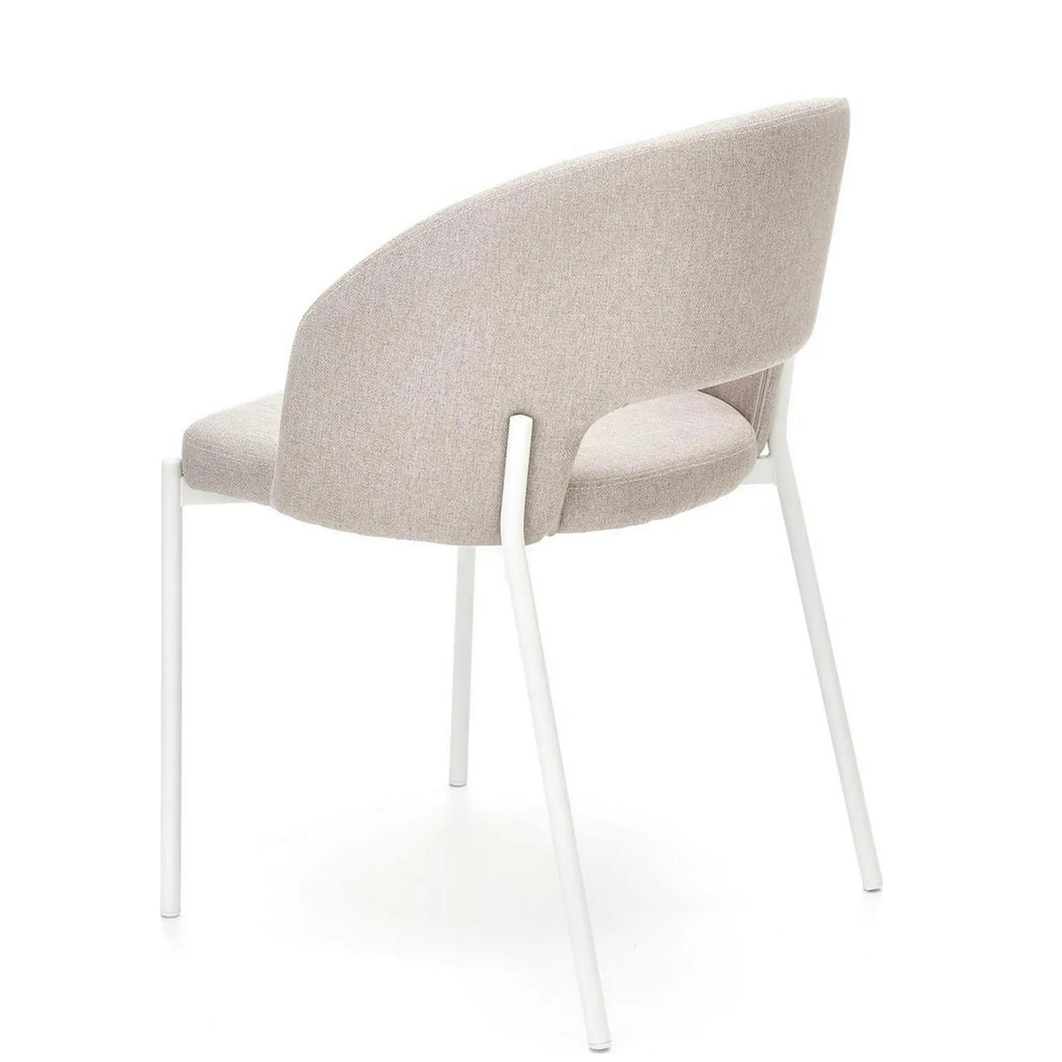 Scaun K486, bej/alb, stofa clasica/metal, 51x57x77 cm