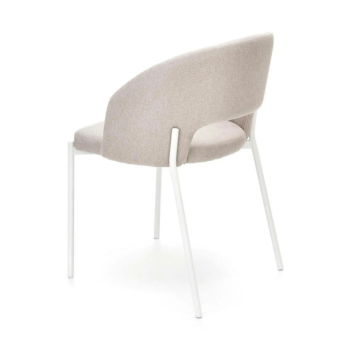 Scaun K486, bej/alb, stofa clasica/metal, 51x57x77 cm