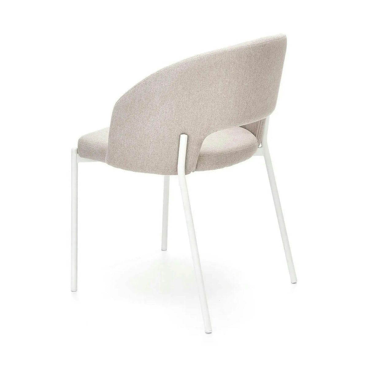 Scaun K486, bej/alb, stofa clasica/metal, 51x57x77 cm