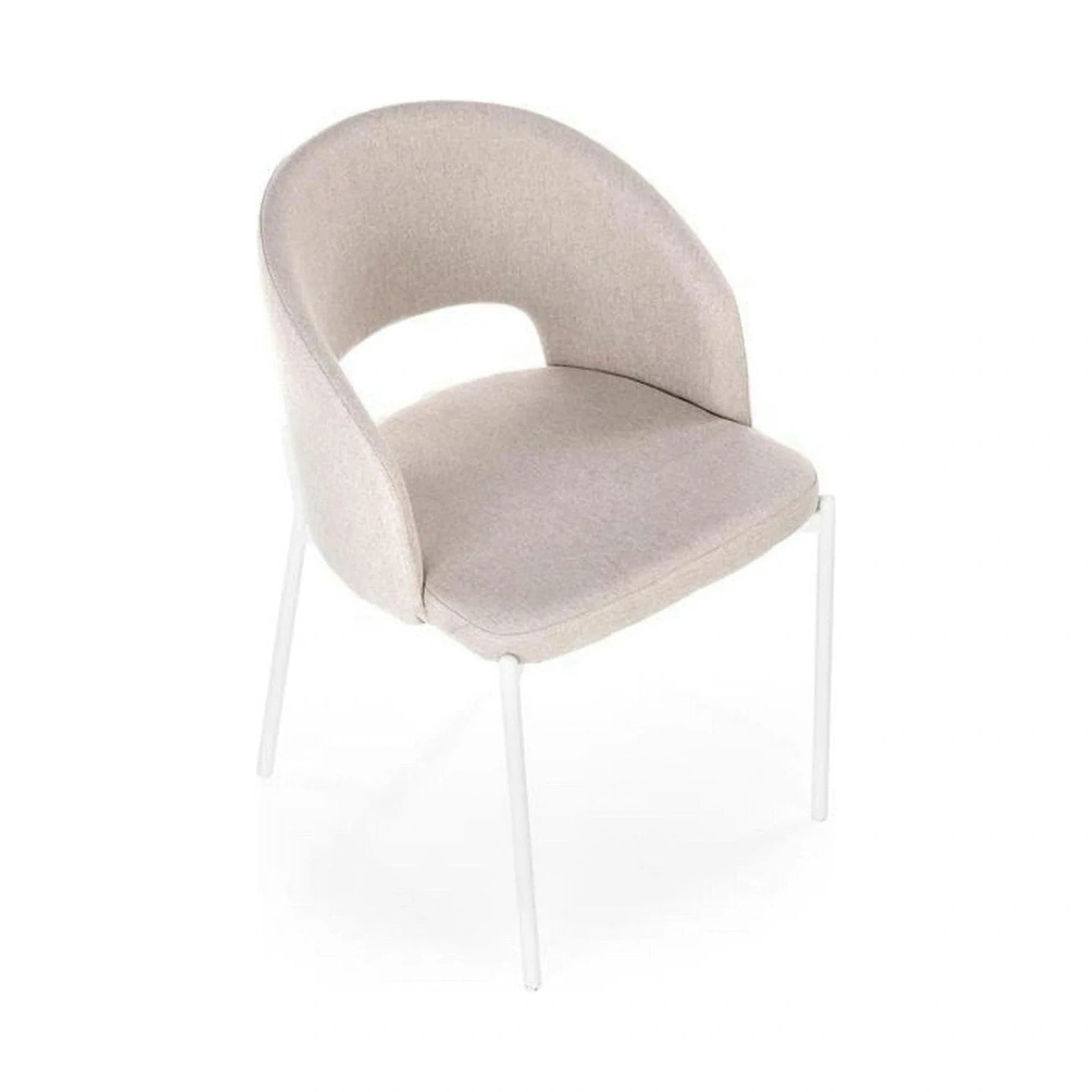 Scaun K486, bej/alb, stofa clasica/metal, 51x57x77 cm