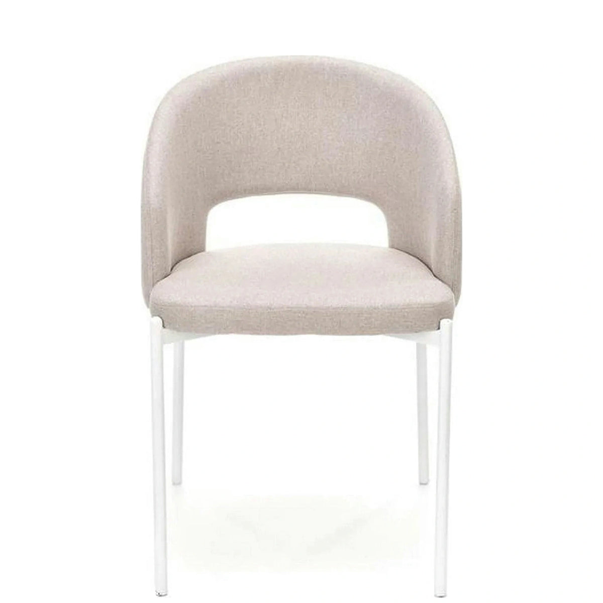 Scaun K486, bej/alb, stofa clasica/metal, 51x57x77 cm