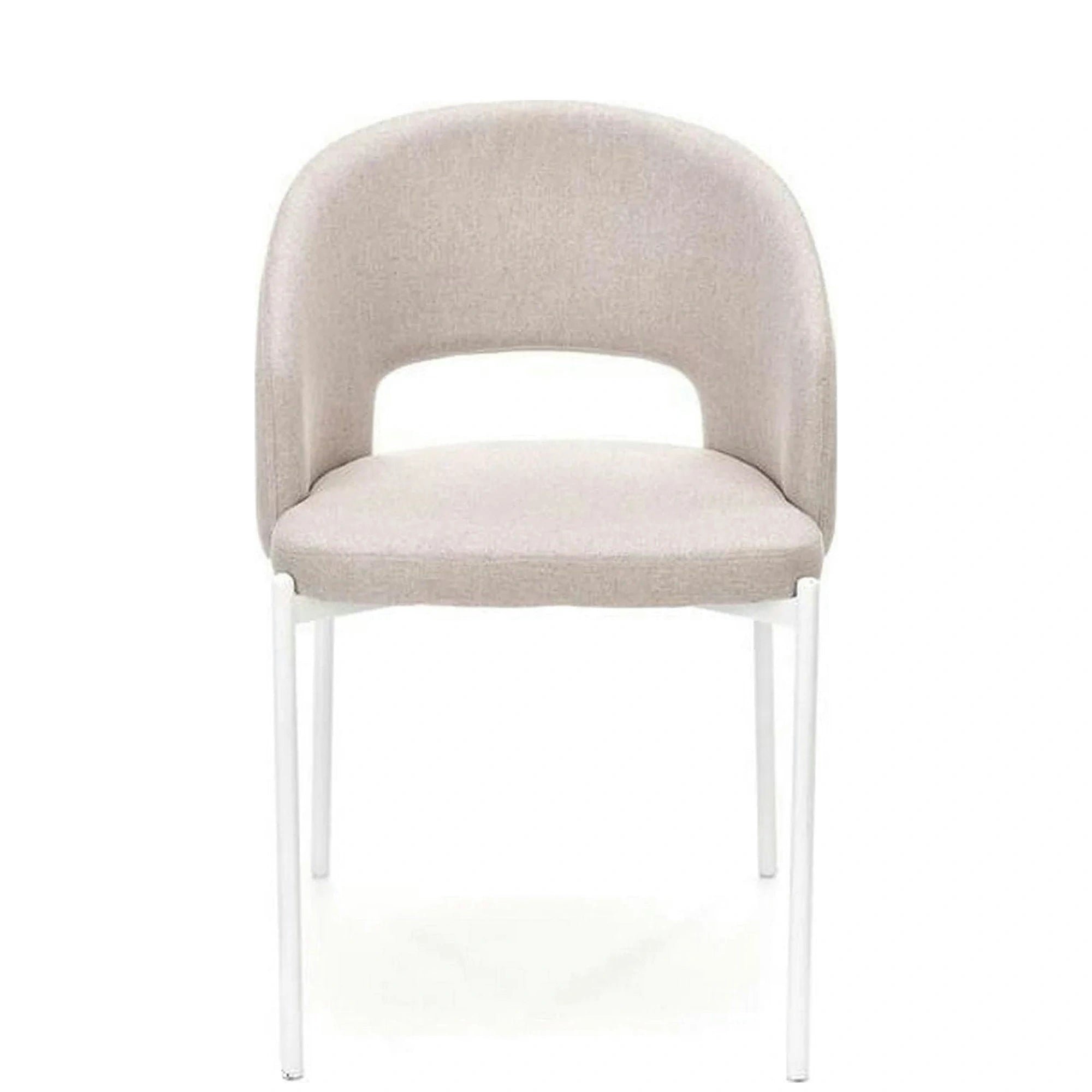 Scaun K486, bej/alb, stofa clasica/metal, 51x57x77 cm