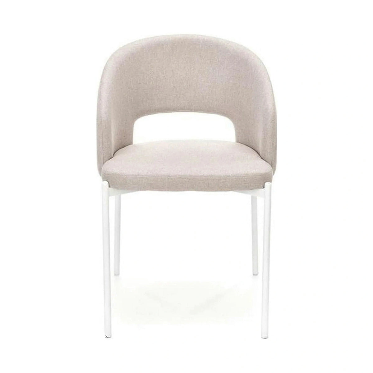 Scaun K486, bej/alb, stofa clasica/metal, 51x57x77 cm
