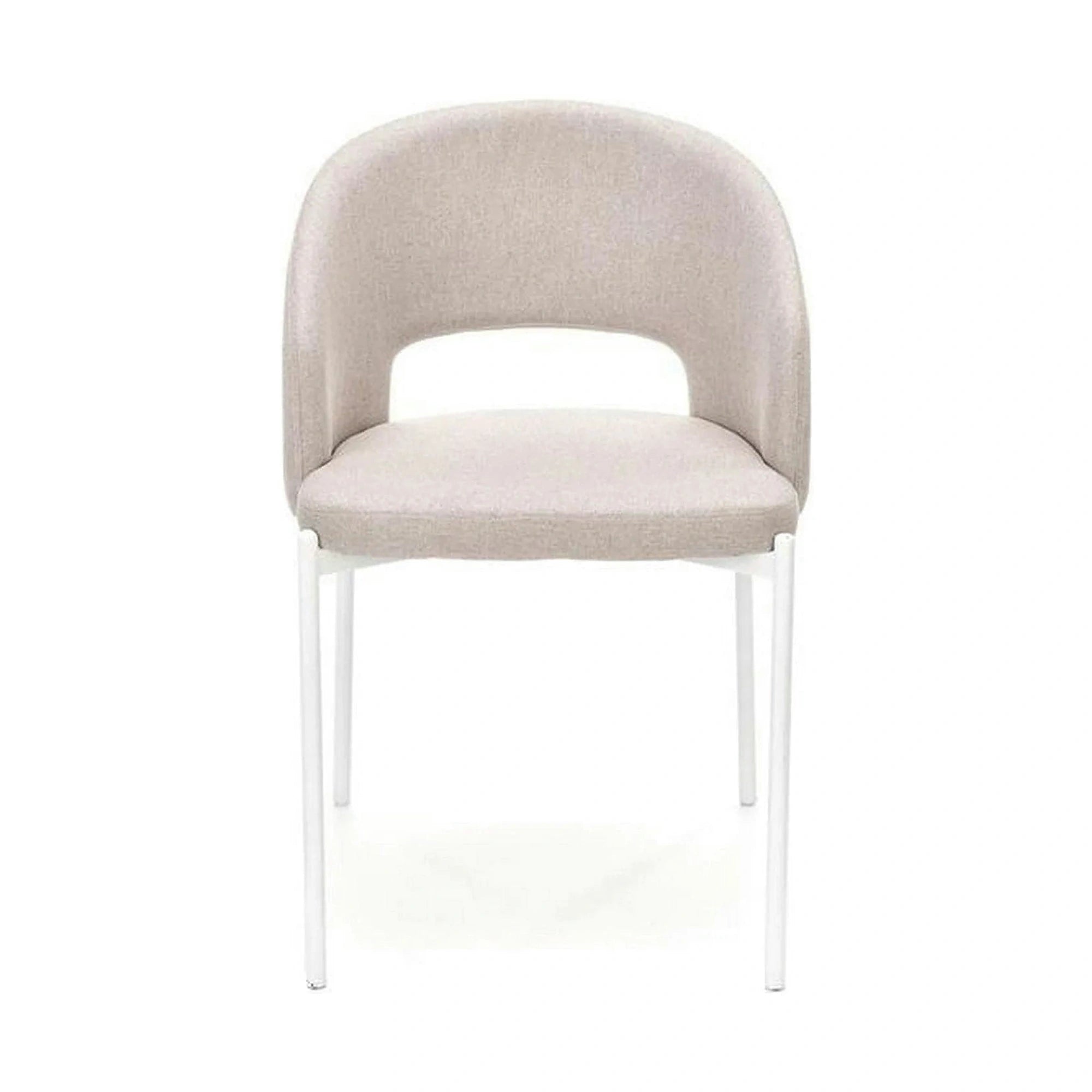 Scaun K486, bej/alb, stofa clasica/metal, 51x57x77 cm