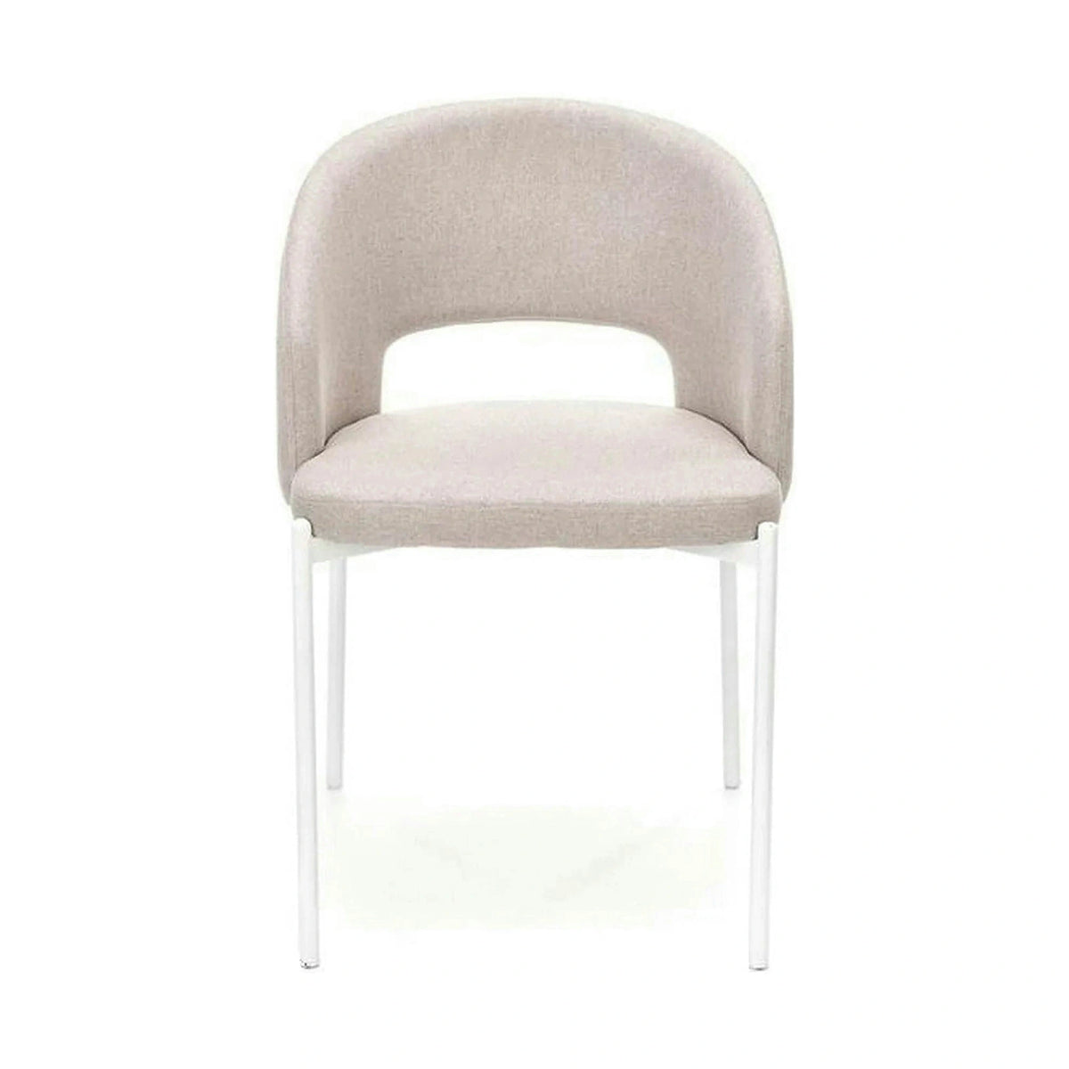 Scaun K486, bej/alb, stofa clasica/metal, 51x57x77 cm