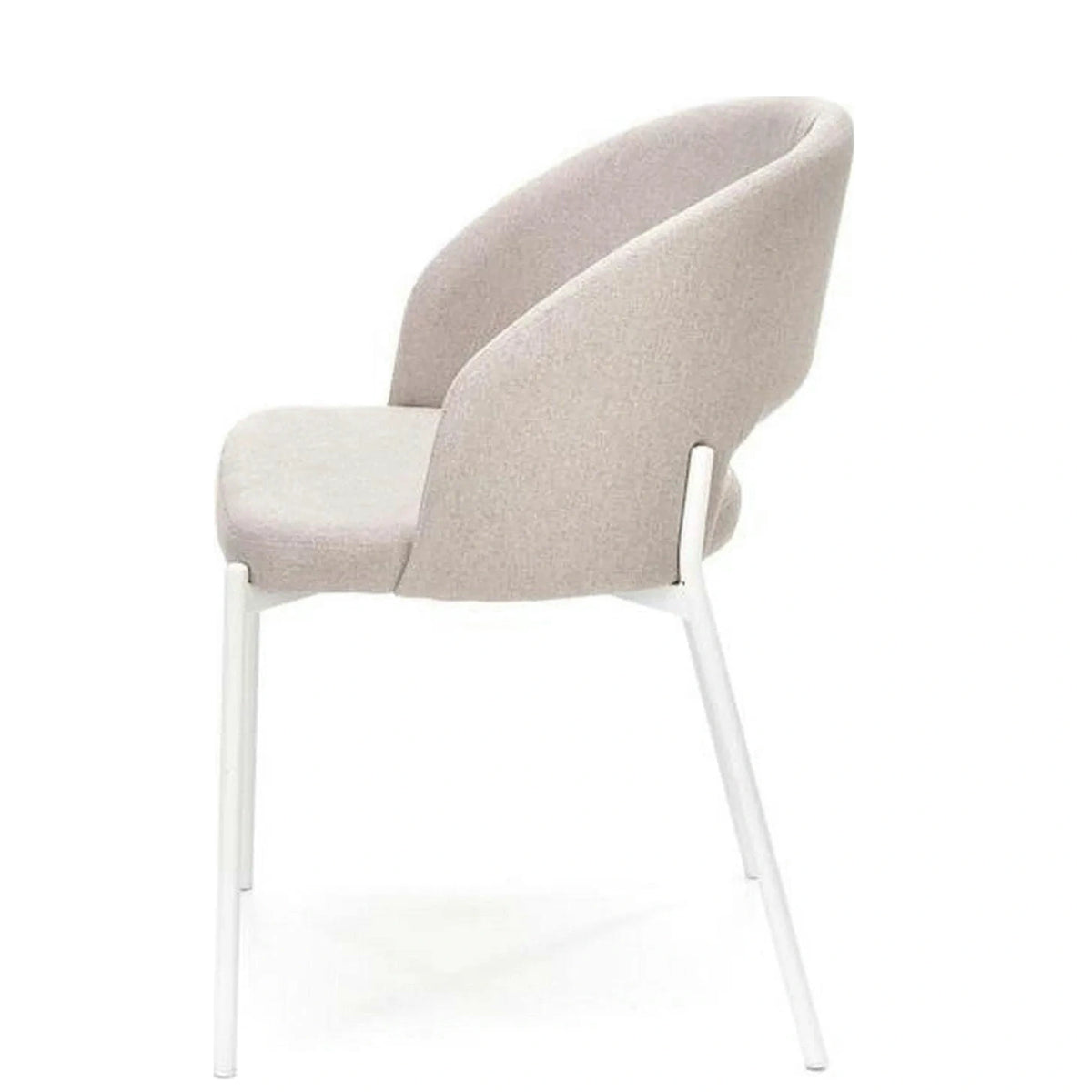 Scaun K486, bej/alb, stofa clasica/metal, 51x57x77 cm