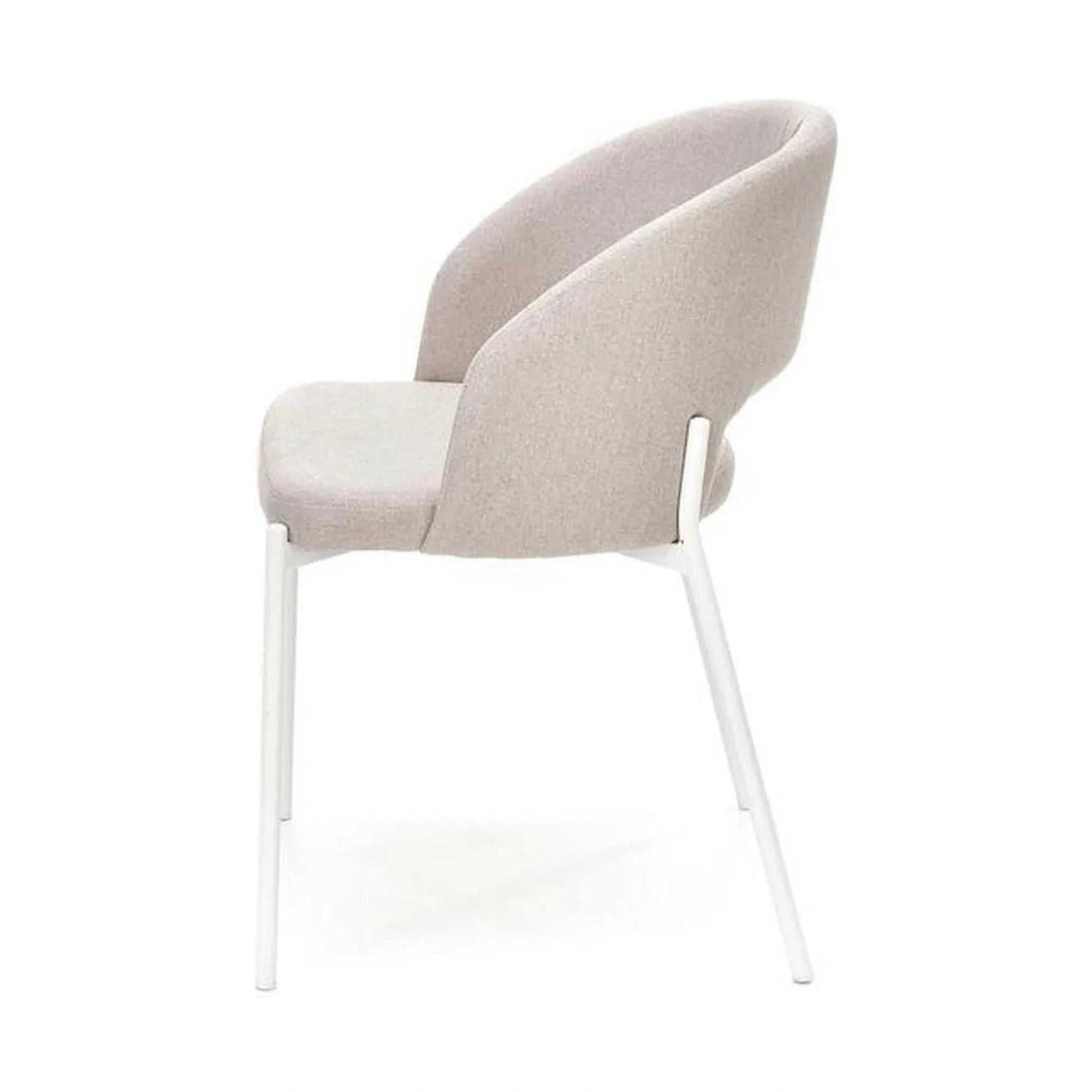 Scaun K486, bej/alb, stofa clasica/metal, 51x57x77 cm