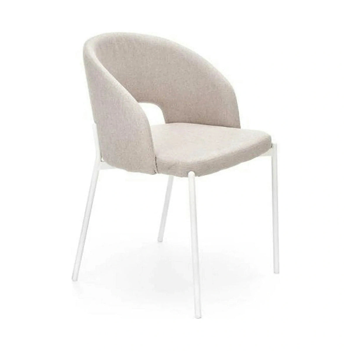 Scaun K486, bej/alb, stofa clasica/metal, 51x57x77 cm