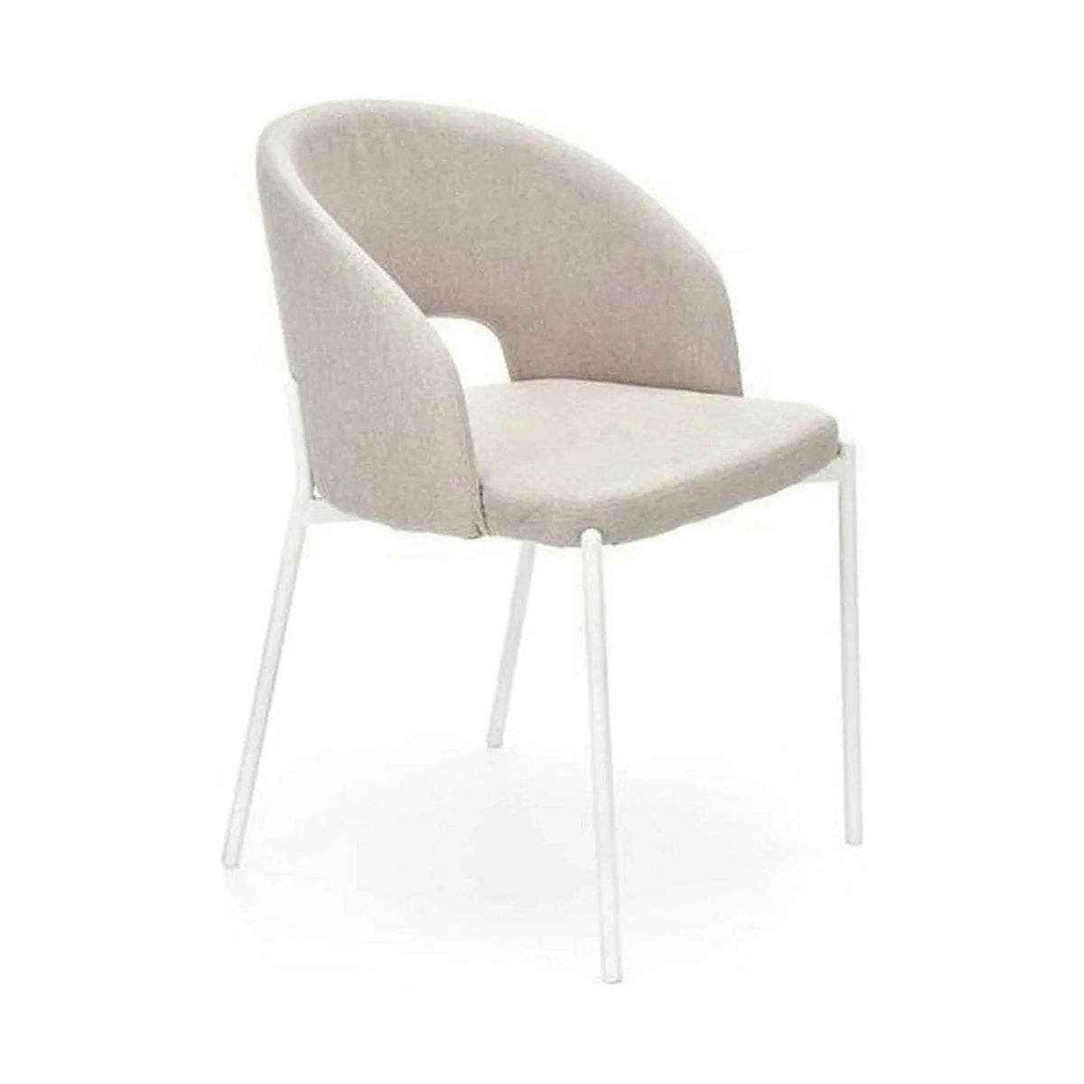 Scaun K486, bej/alb, stofa clasica/metal, 51x57x77 cm