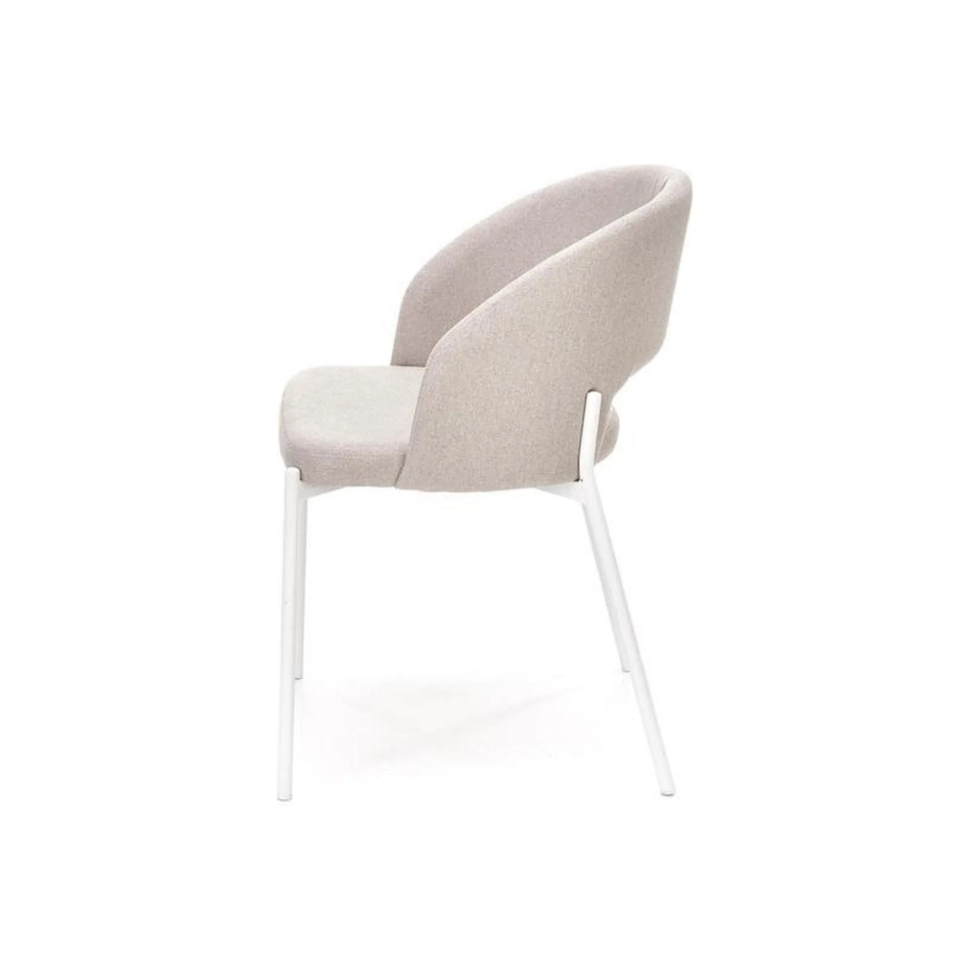 Scaun K486, bej/alb, stofa clasica/metal, 51x57x77 cm