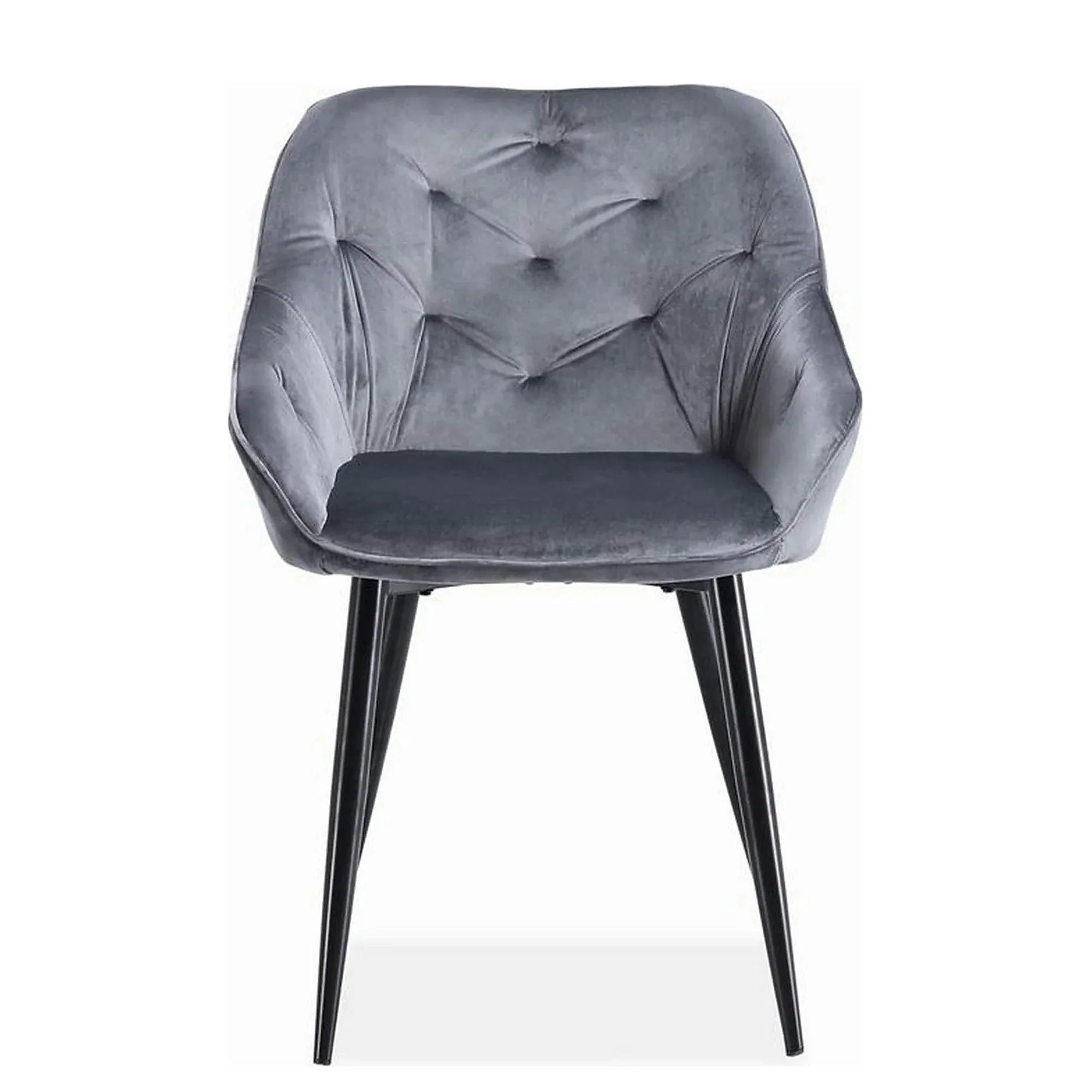 Scaun K487, stofa catifelata gri, 56x65x81 cm
