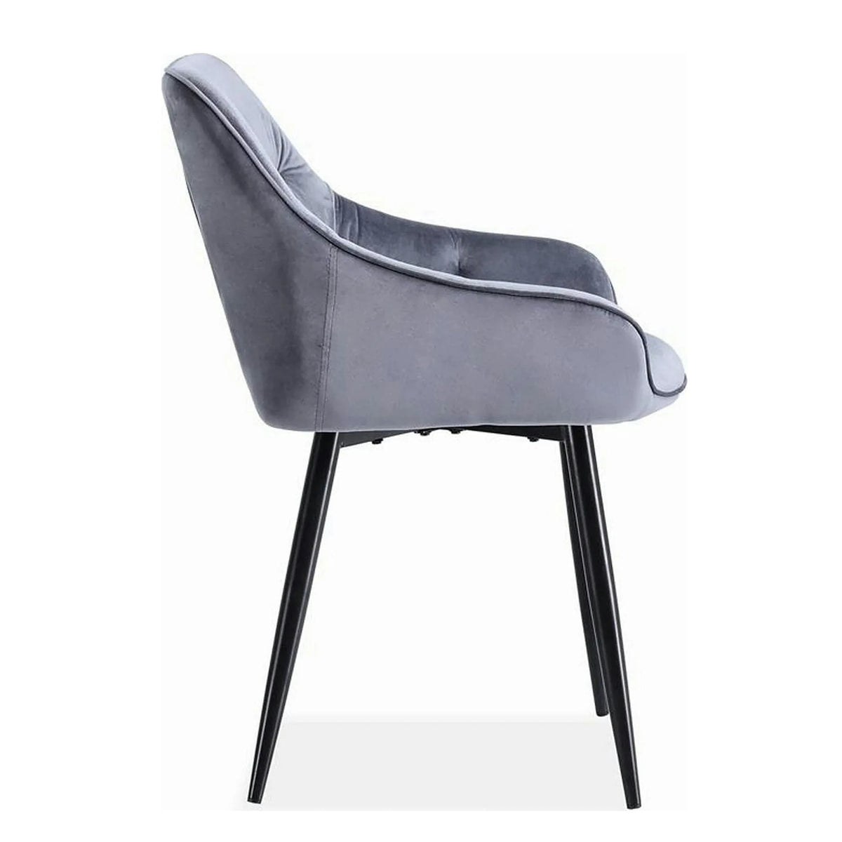 Scaun K487, stofa catifelata gri, 56x65x81 cm