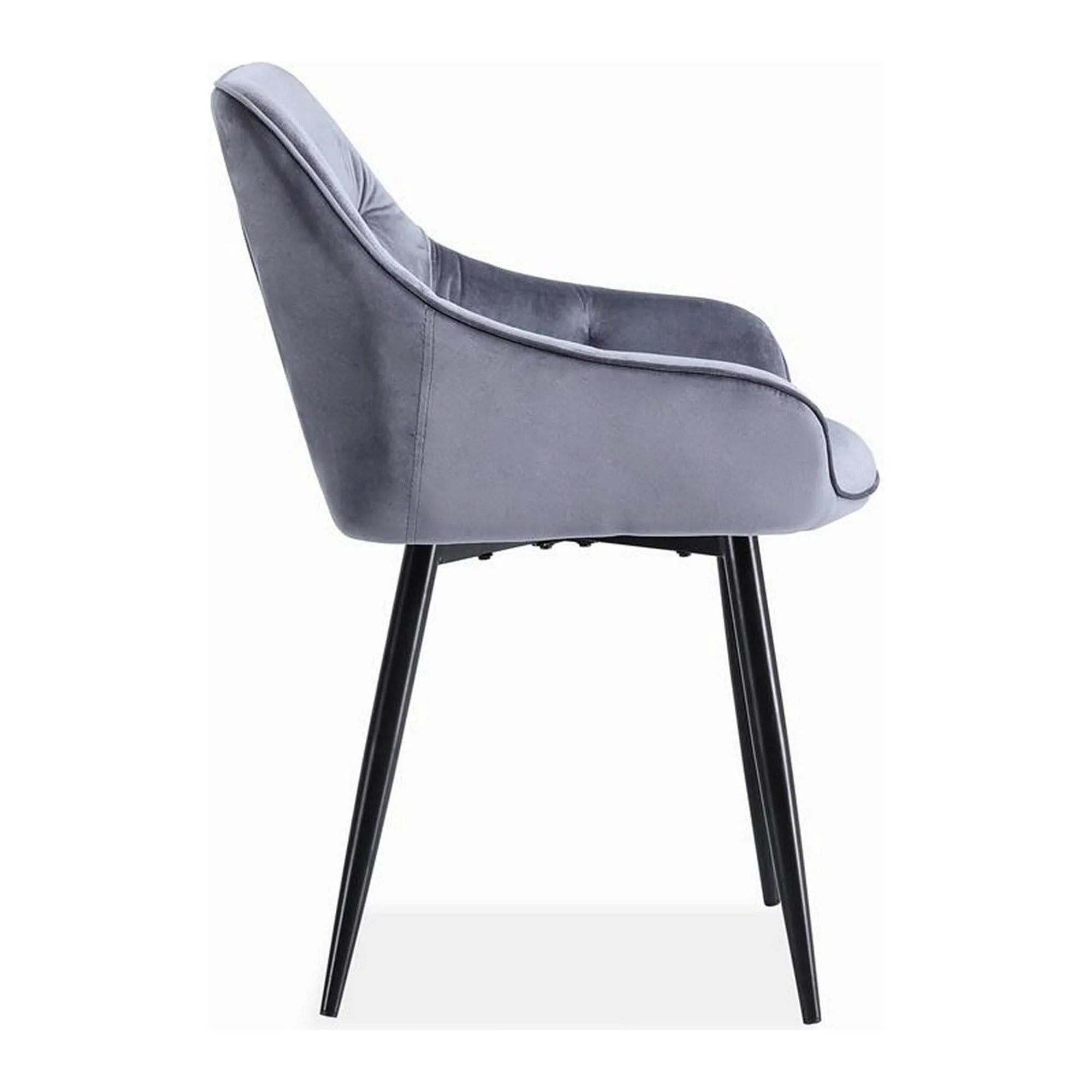 Scaun K487, stofa catifelata gri, 56x65x81 cm