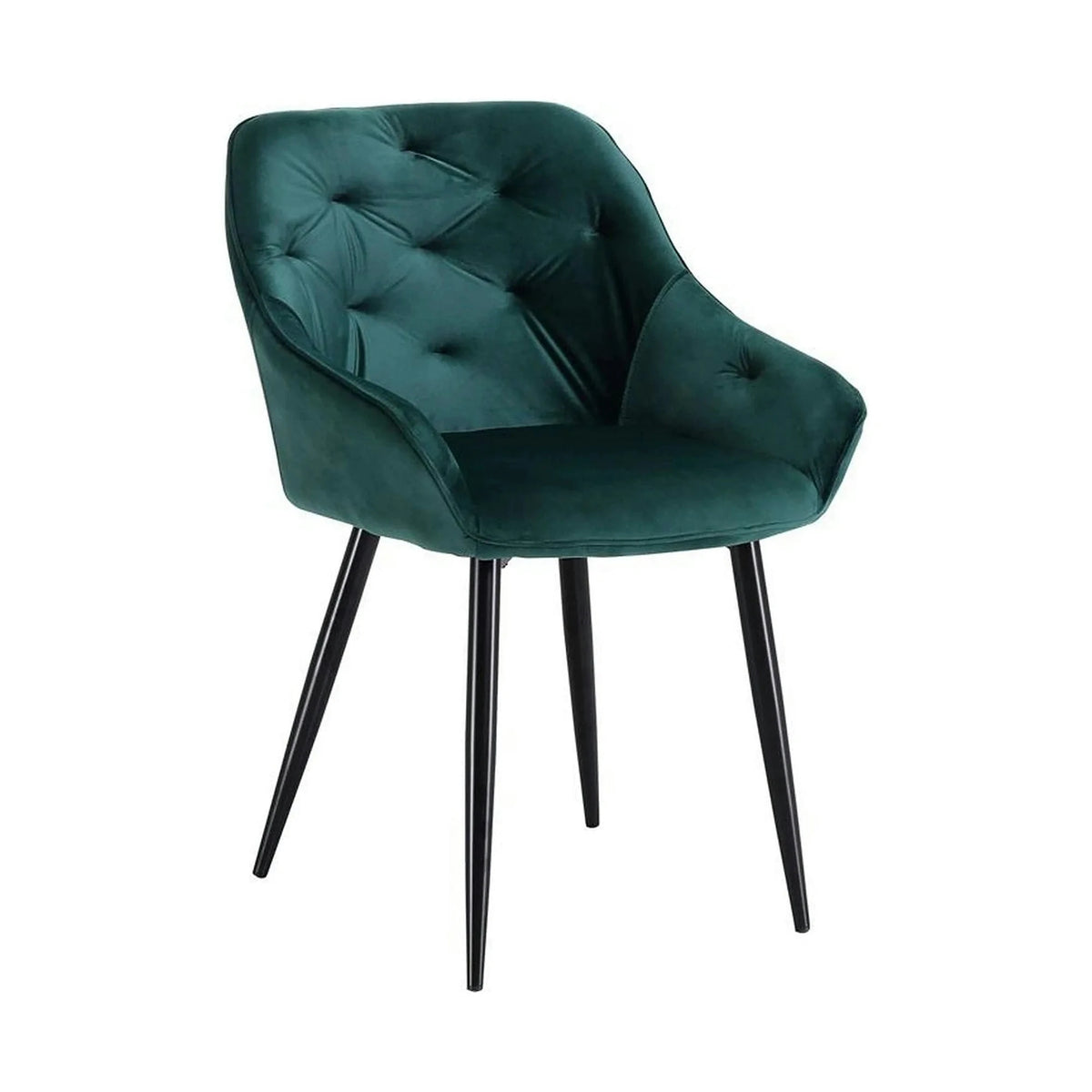 Scaun K487, verde inchis/negru, stofa catifelat/metal, 56x65x81 cm