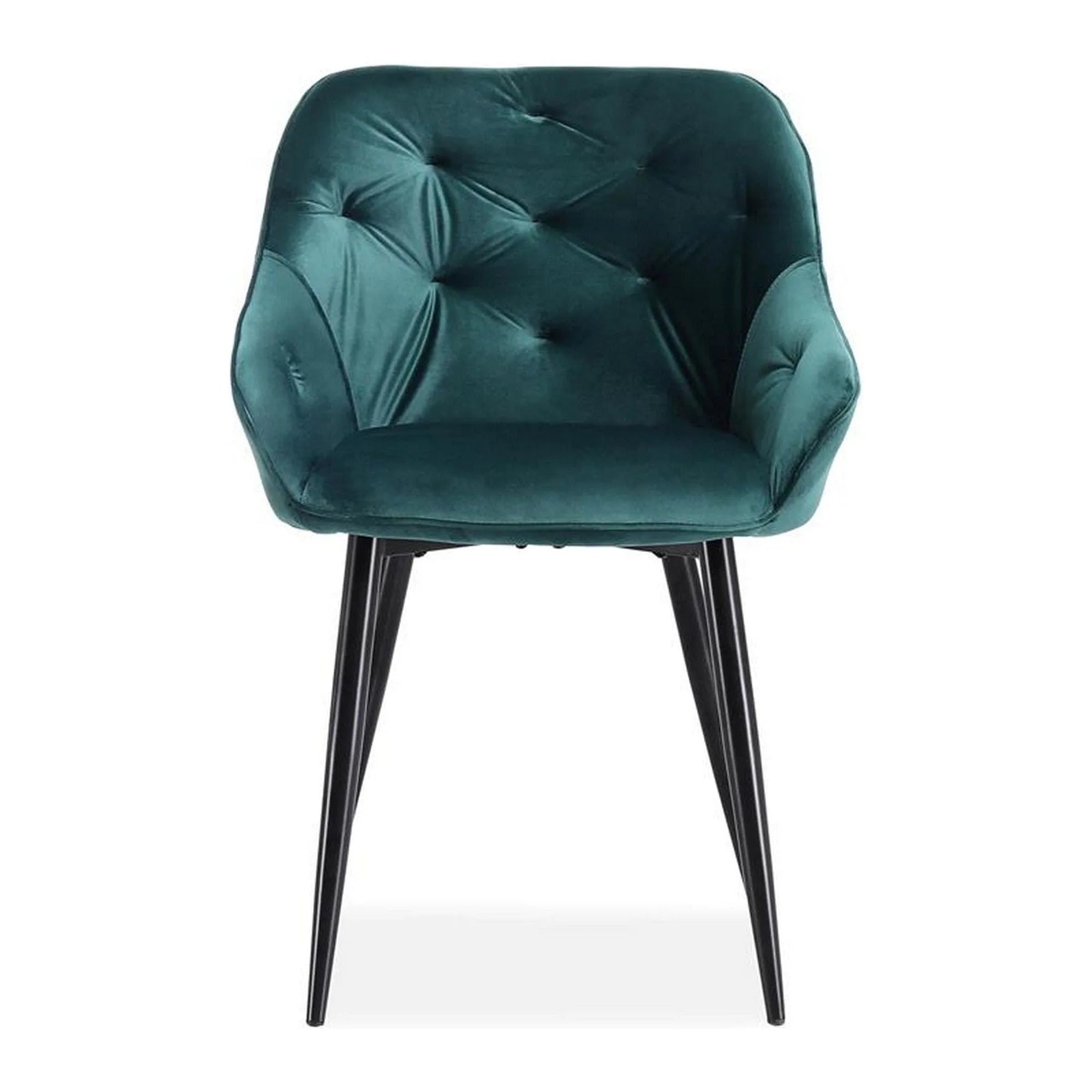 Scaun K487, verde inchis/negru, stofa catifelat/metal, 56x65x81 cm