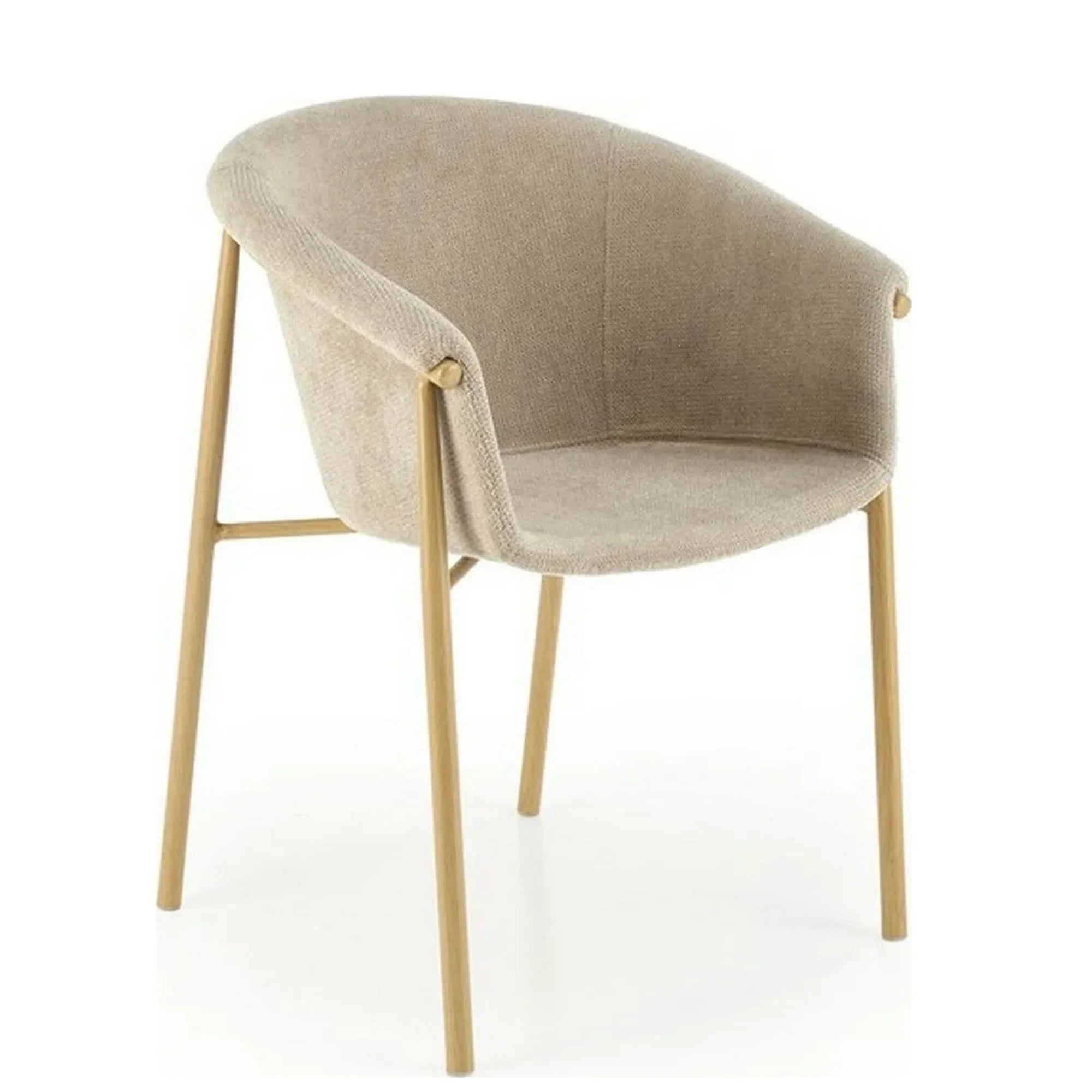 Scaun K489, bej/stejar, stofa clasica/metal, 59x56x80 cm
