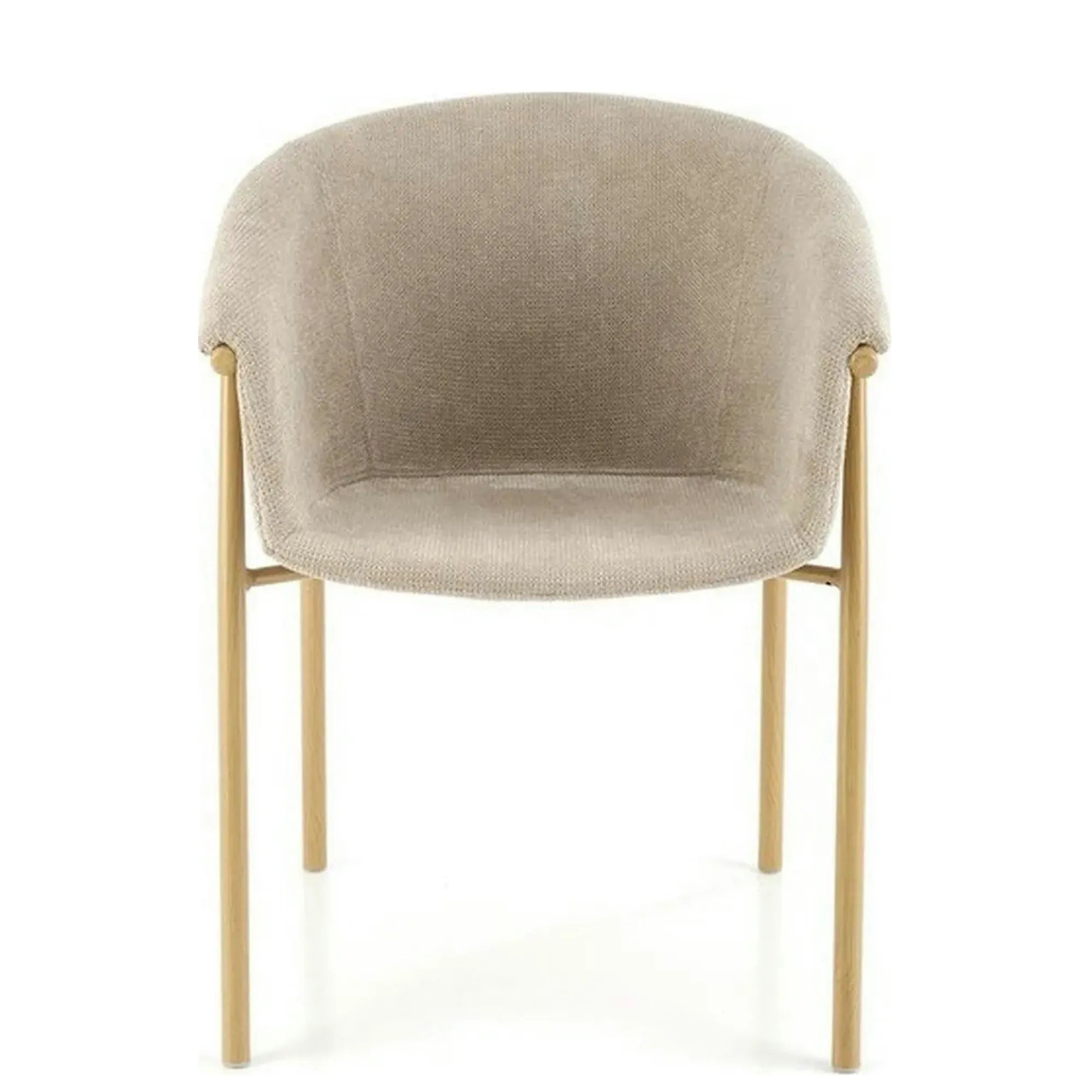 Scaun K489, bej/stejar, stofa clasica/metal, 59x56x80 cm