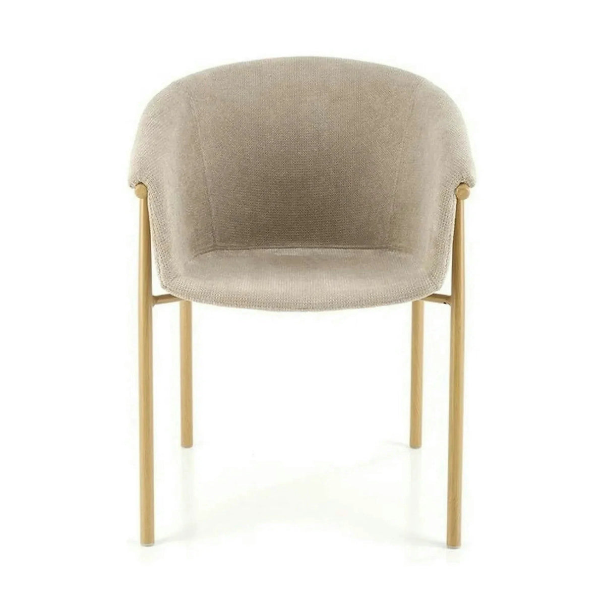 Scaun K489, bej/stejar, stofa clasica/metal, 59x56x80 cm