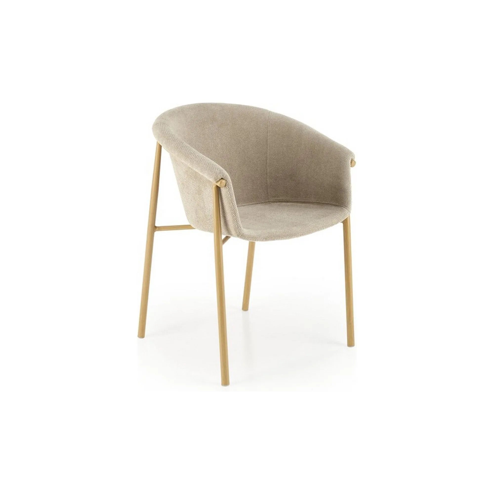 Scaun K489, bej/stejar, stofa clasica/metal, 59x56x80 cm