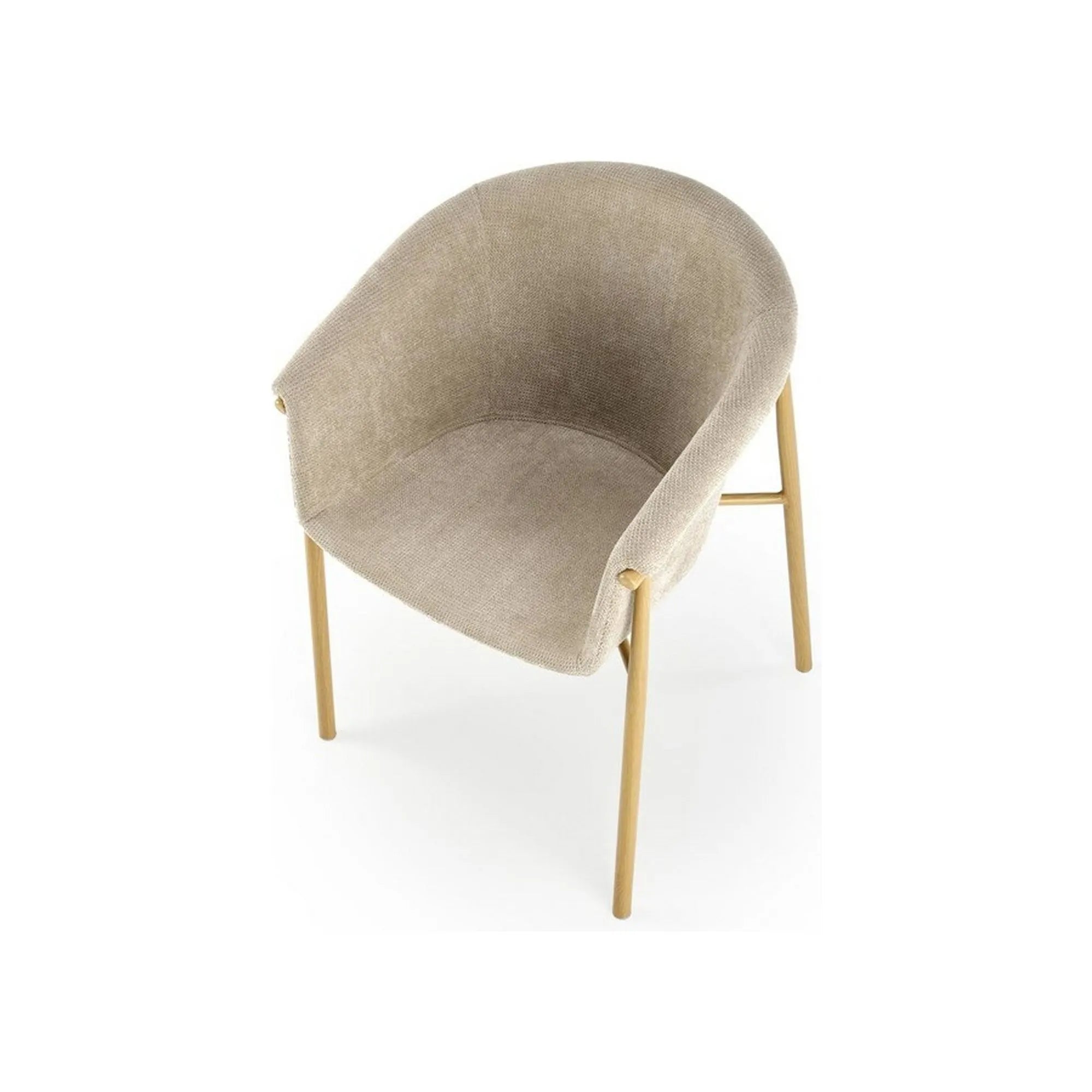 Scaun K489, bej/stejar, stofa clasica/metal, 59x56x80 cm