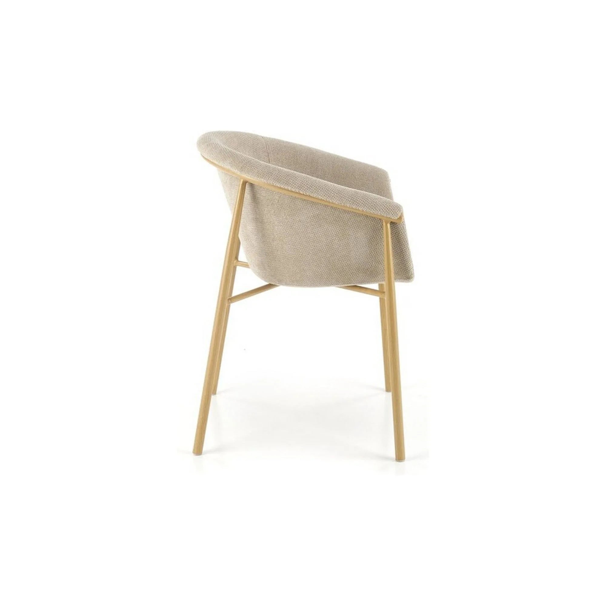 Scaun K489, bej/stejar, stofa clasica/metal, 59x56x80 cm