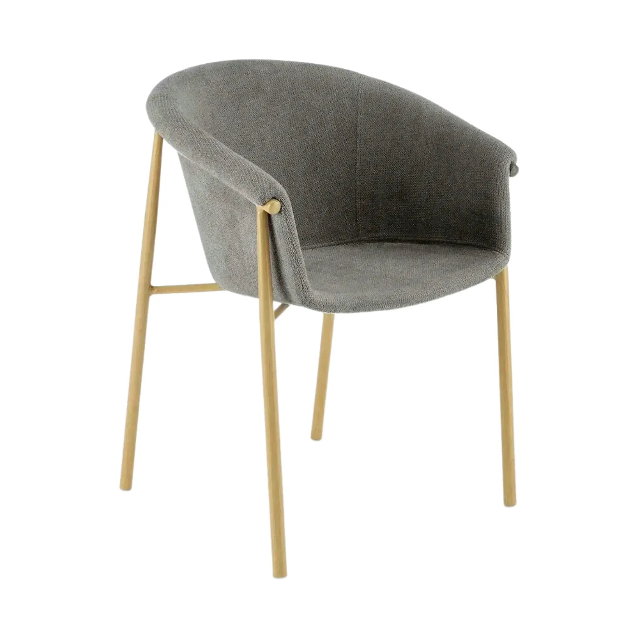 Scaun K489, gri/stejar, stofa clasica/metal, 59x56x80 cm