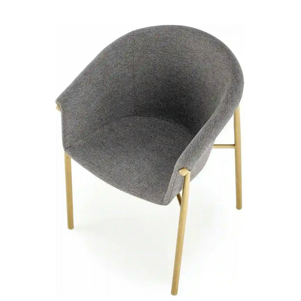 Scaun K489, gri/stejar, stofa clasica/metal, 59x56x80 cm